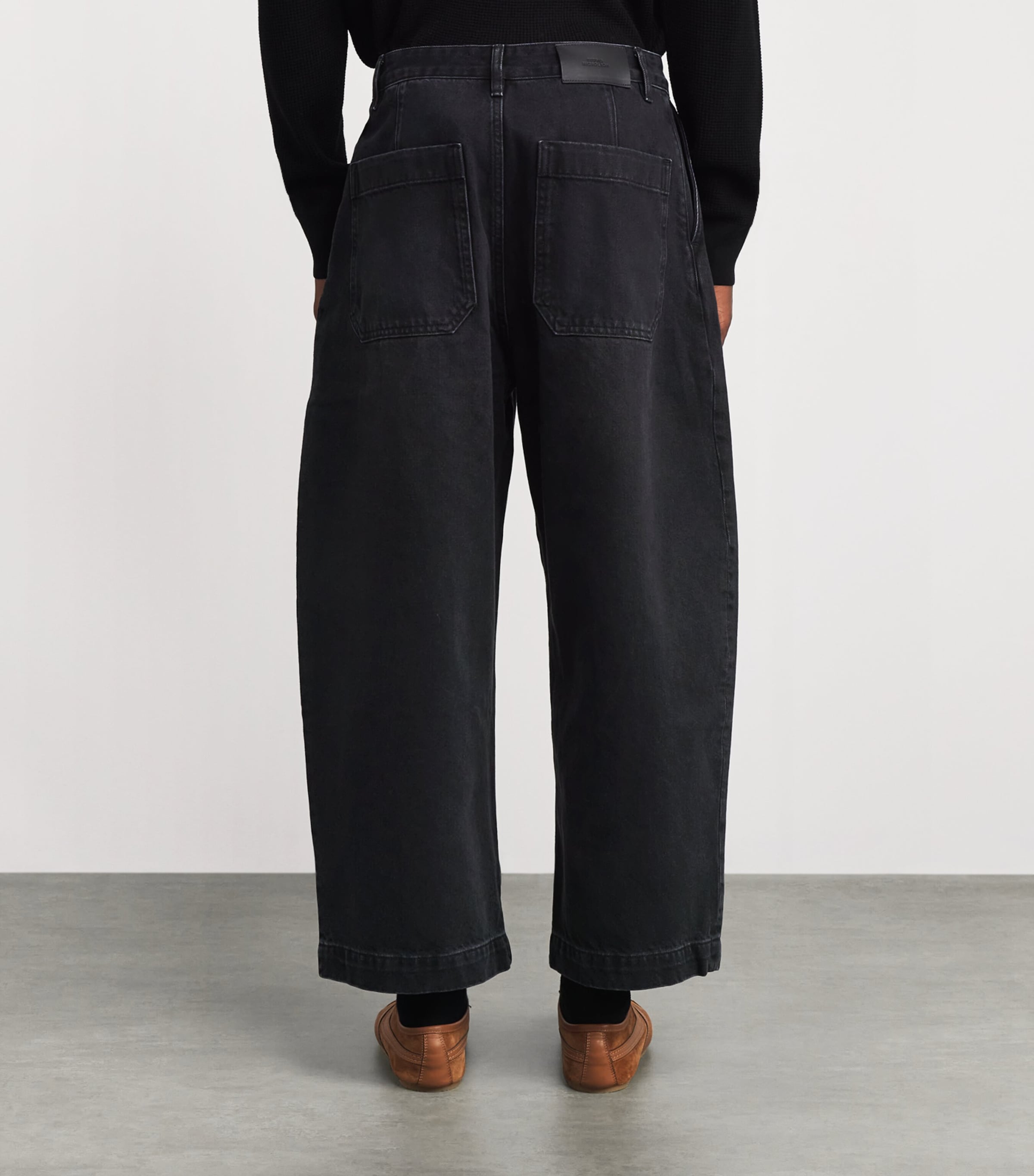 Denim Puch Wide-Leg Trousers WASHED BLACK Image 4