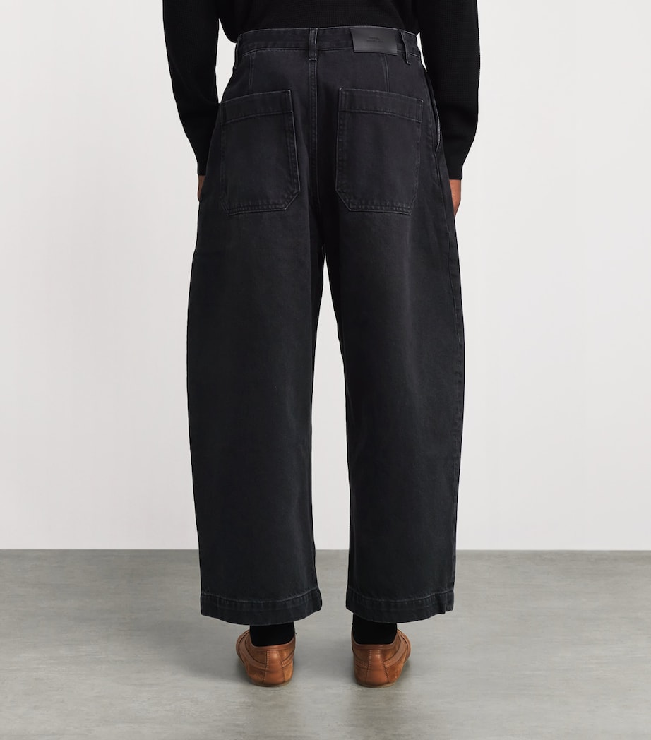 Denim Puch Wide-Leg Trousers WASHED BLACK Image 4