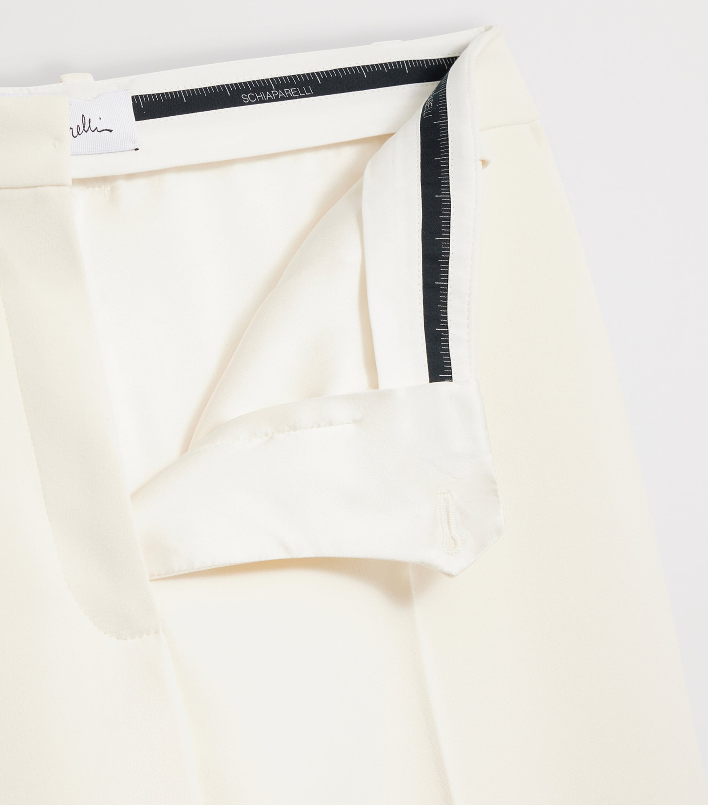 Schiaparelli Womens Virgin Wool Boyfit Trousers Ecru Image 3