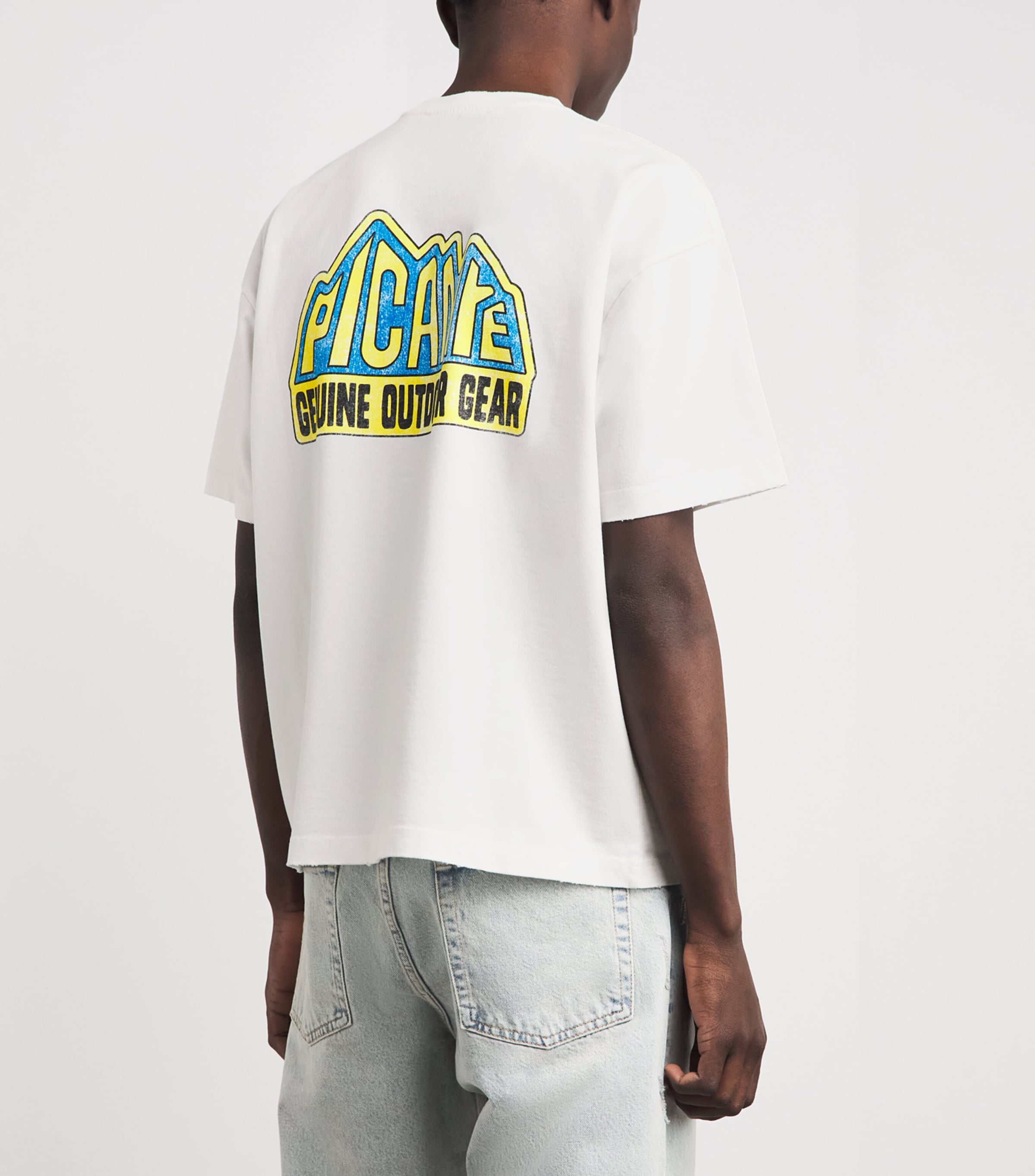 PICANTE Mens Organic Cotton Peaks Icon T-Shirt White Image 5