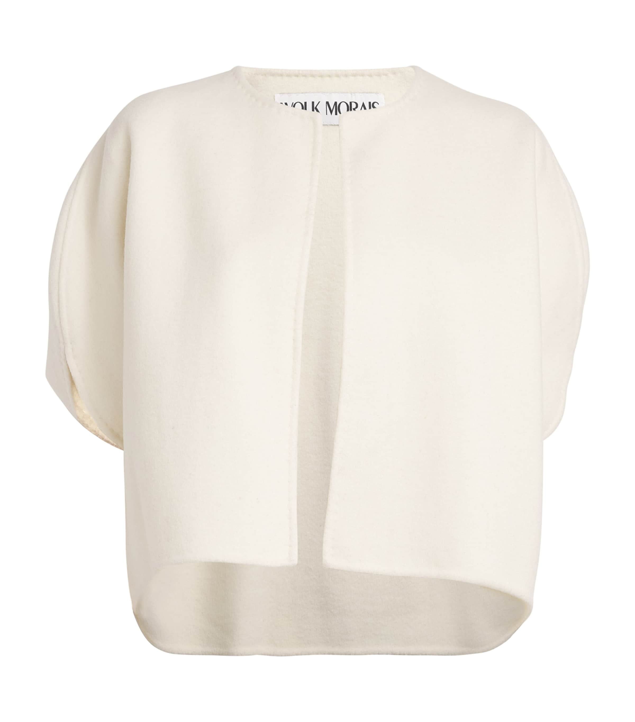 Wolk Morais Cashmere Cocoon Cape In Ivory