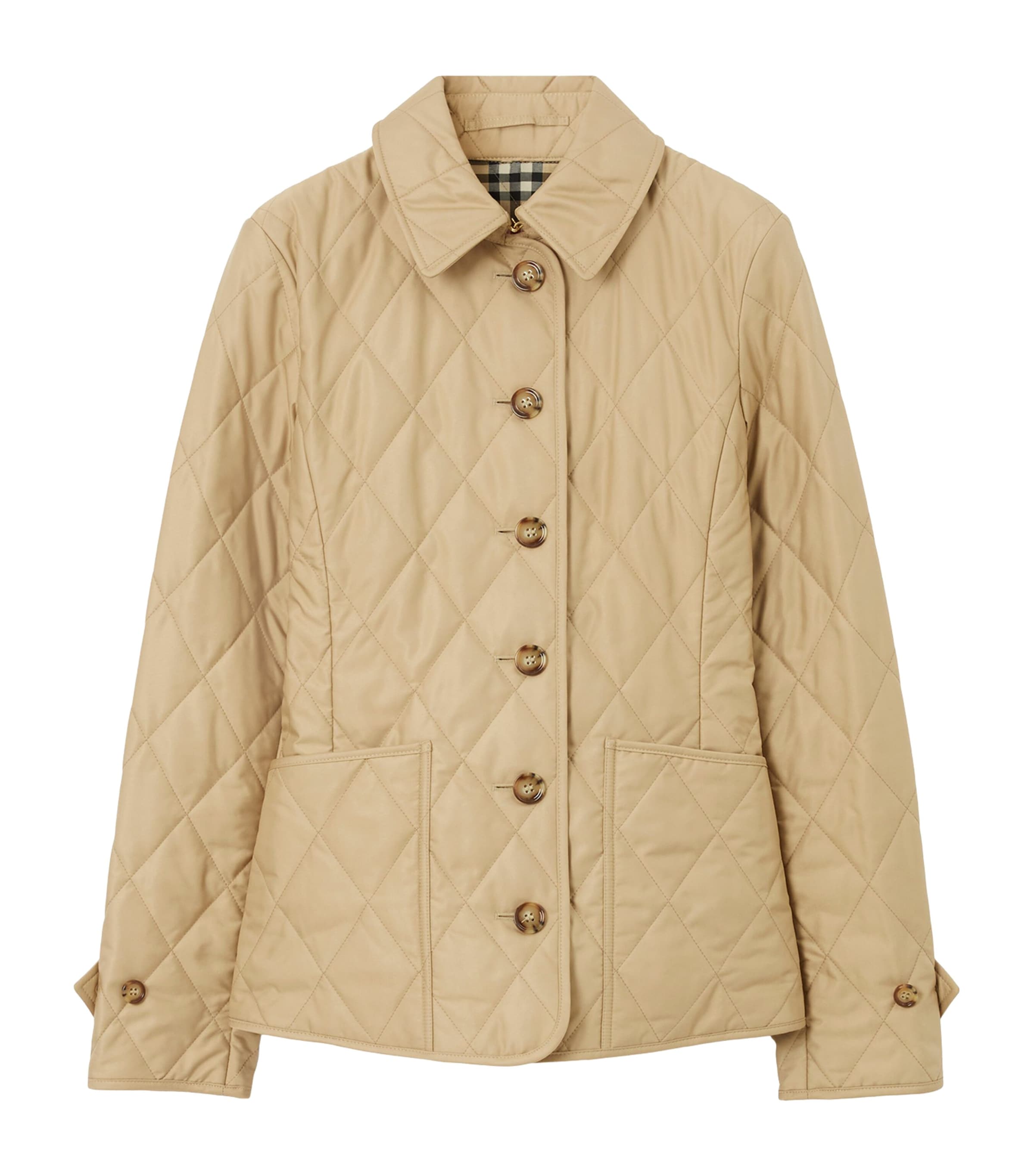 Burberry Quilted Thermoregulated Jacket In Beige