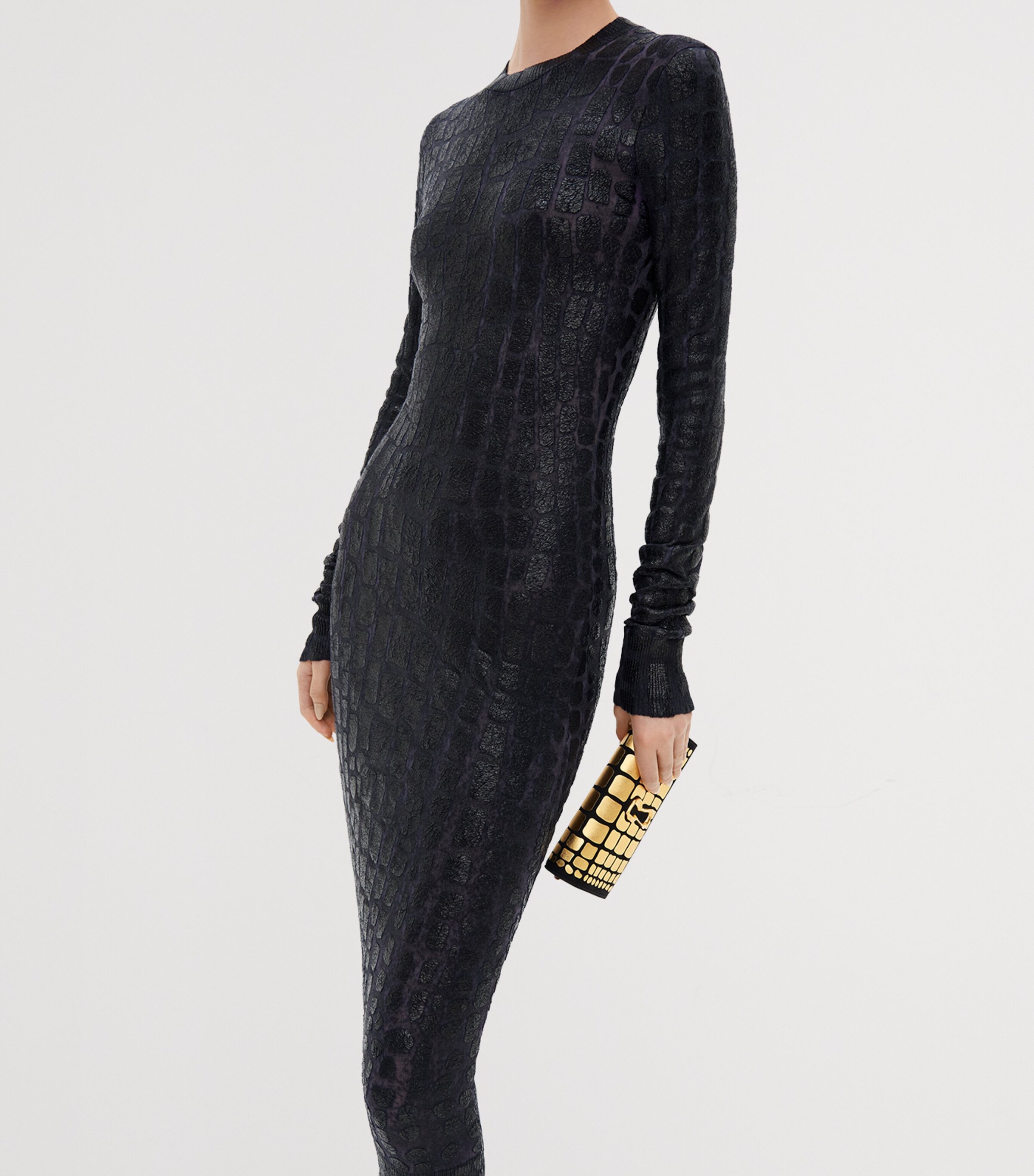 Schiaparelli Womens Trompe l’Oeil Scale Dress Black Image 4