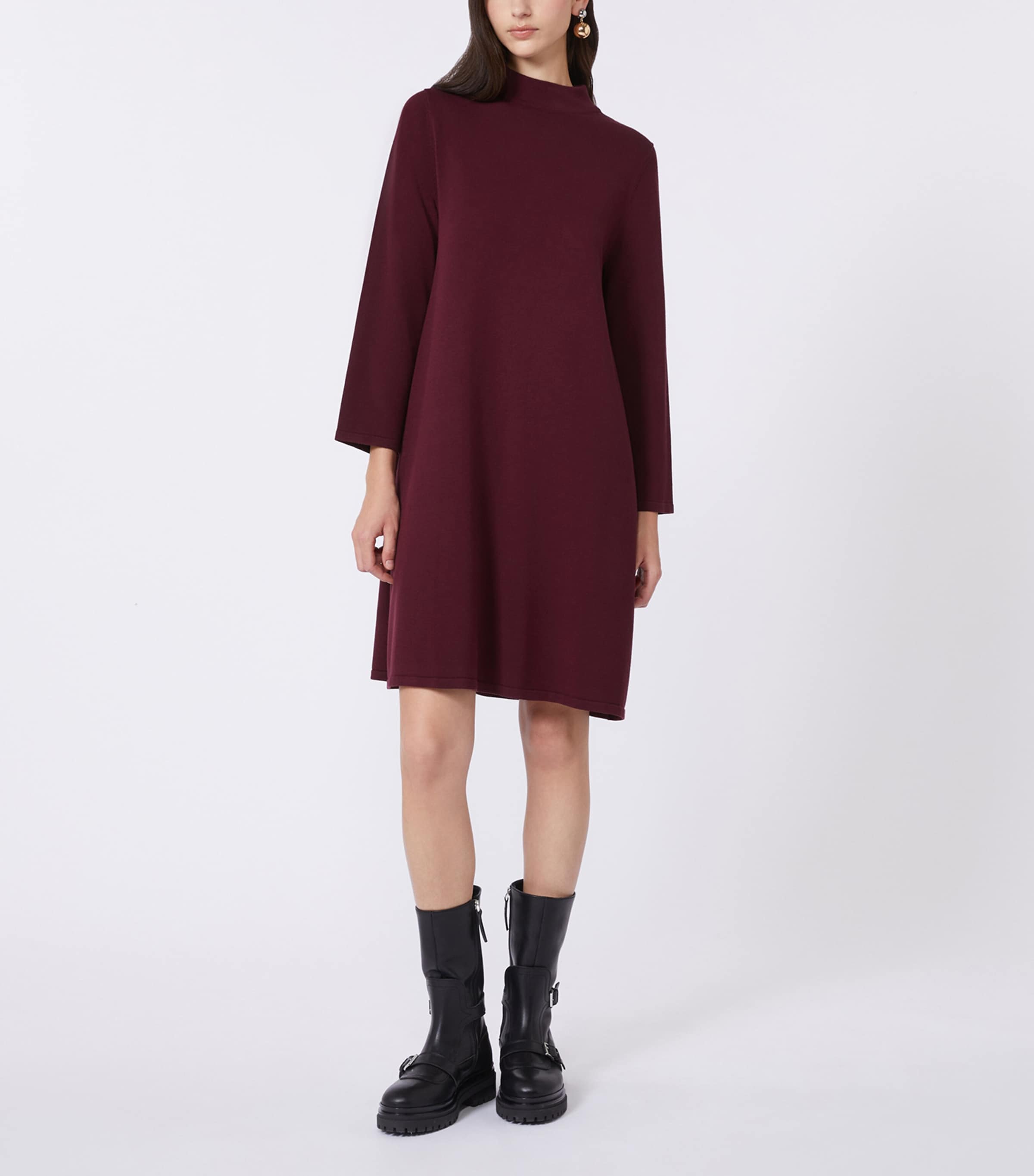 Weekend Max Mara Womens Knitted Mini Dress Bordeaux Image 3