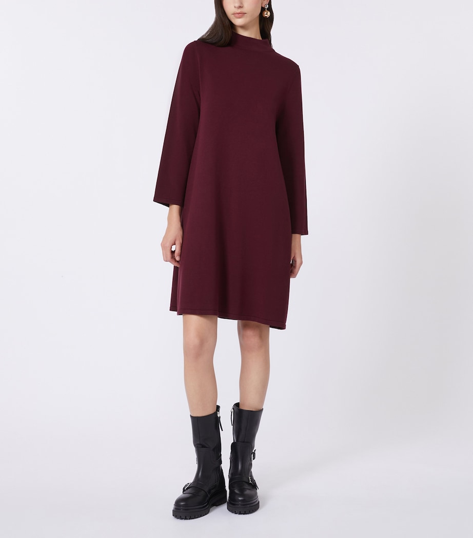 Weekend Max Mara Womens Knitted Mini Dress Bordeaux Image 3