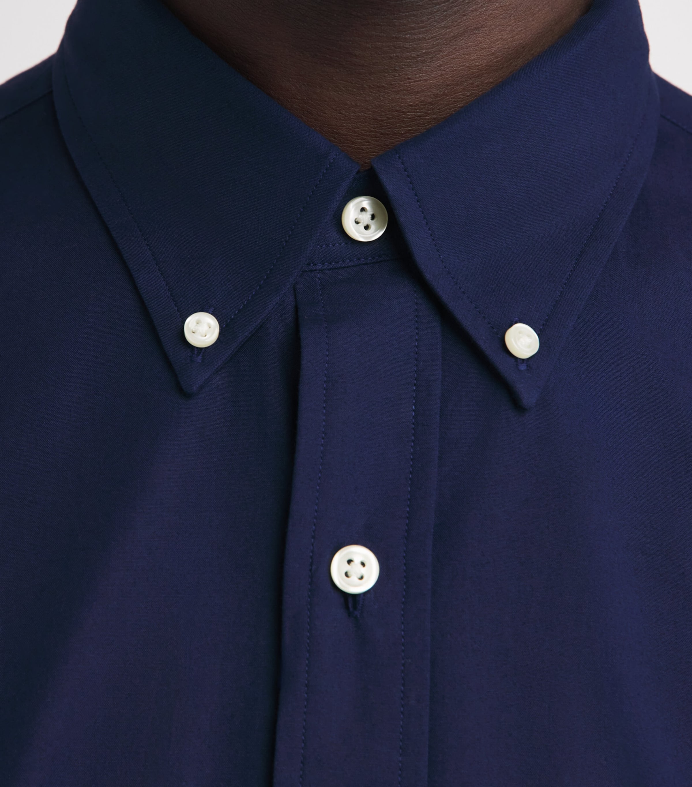 Polo Ralph Lauren Mens Stretch-Cotton Custom-Fit Shirt Newport Navy Image 3