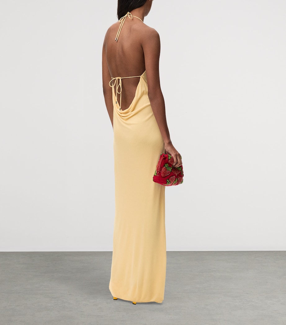 LOEWE Womens x Paula’s Ibiza Crepe Jersey Maxi Dress Yellow Image 3