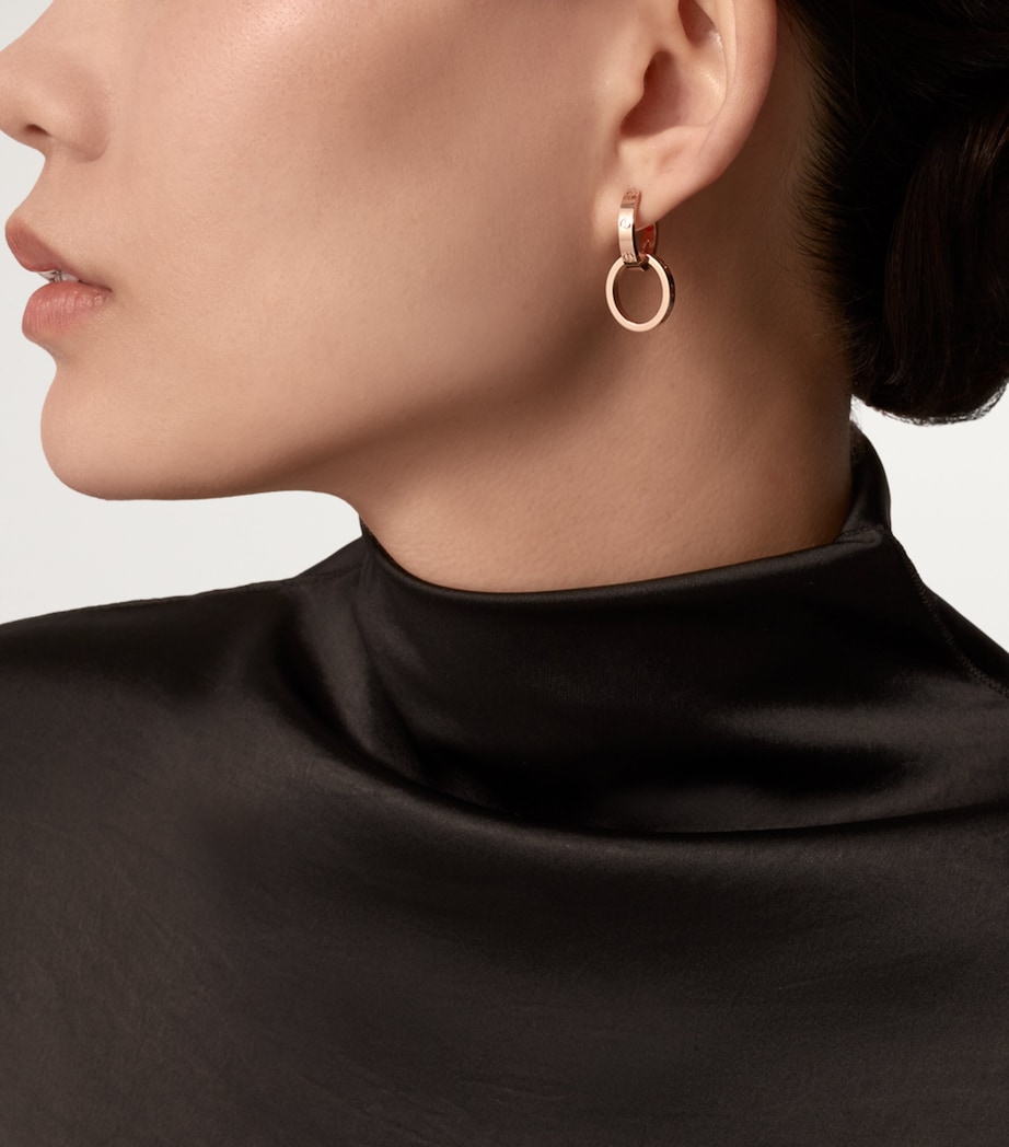 Rose Gold LOVE Double Hoop Earrings ROSE GOLD Image 2