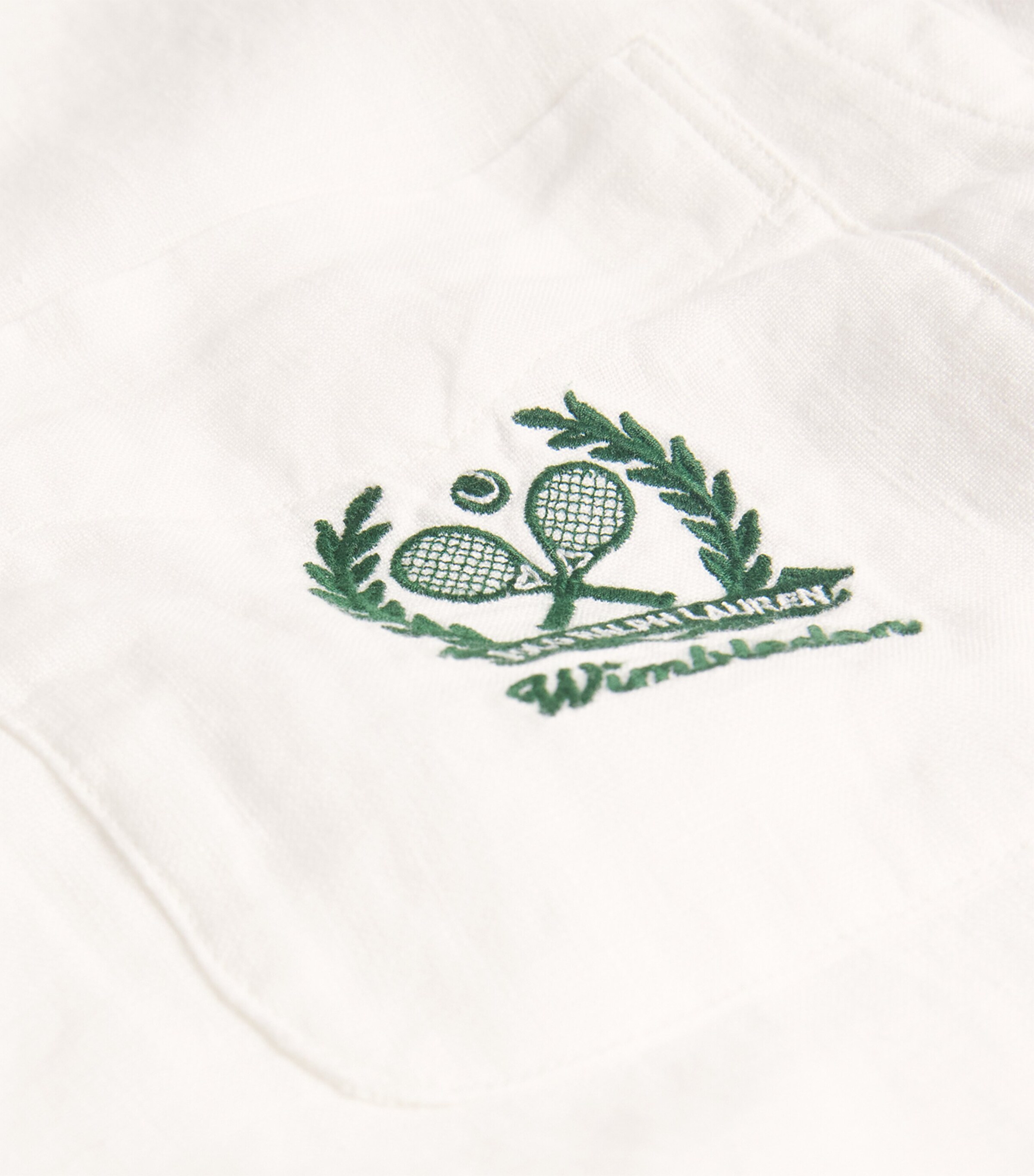 Polo Ralph Lauren Mens x Wimbledon Linen Logo Crest Shirt White Image 5