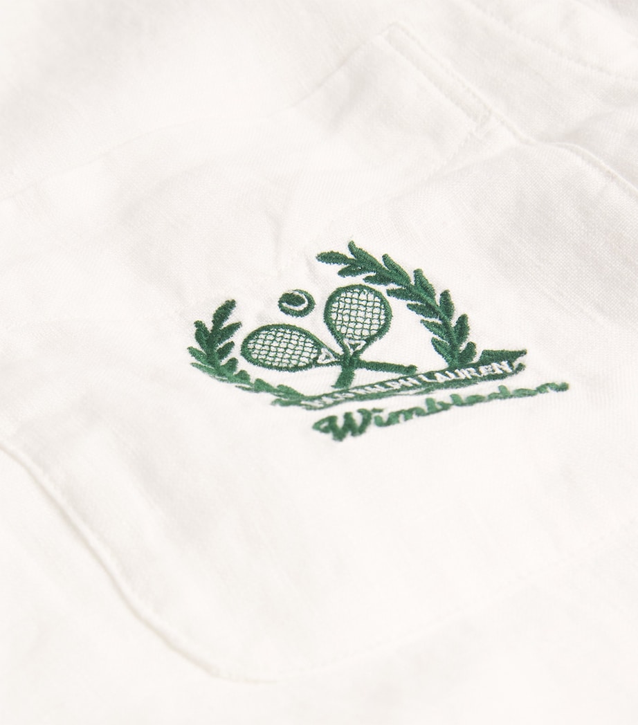 Polo Ralph Lauren Mens x Wimbledon Linen Logo Crest Shirt White Image 5