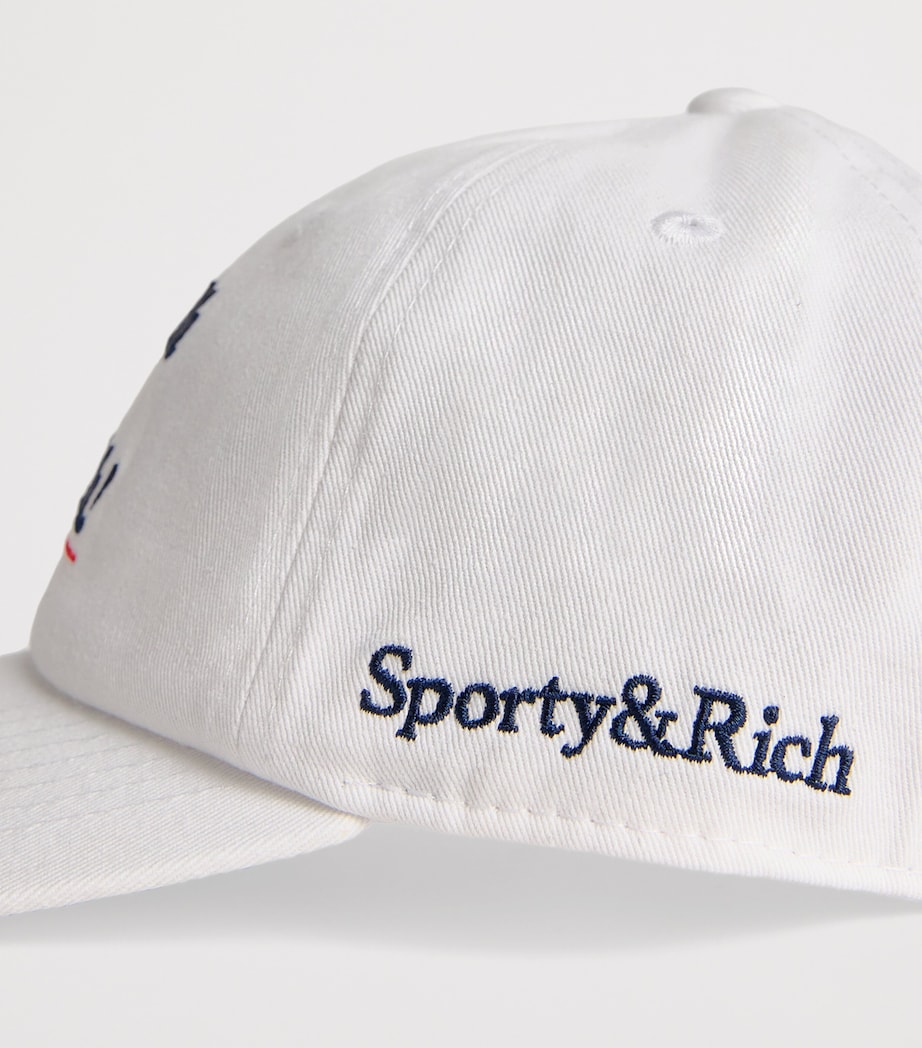 Cotton Embroidered Baseball Cap WHITE Image 4