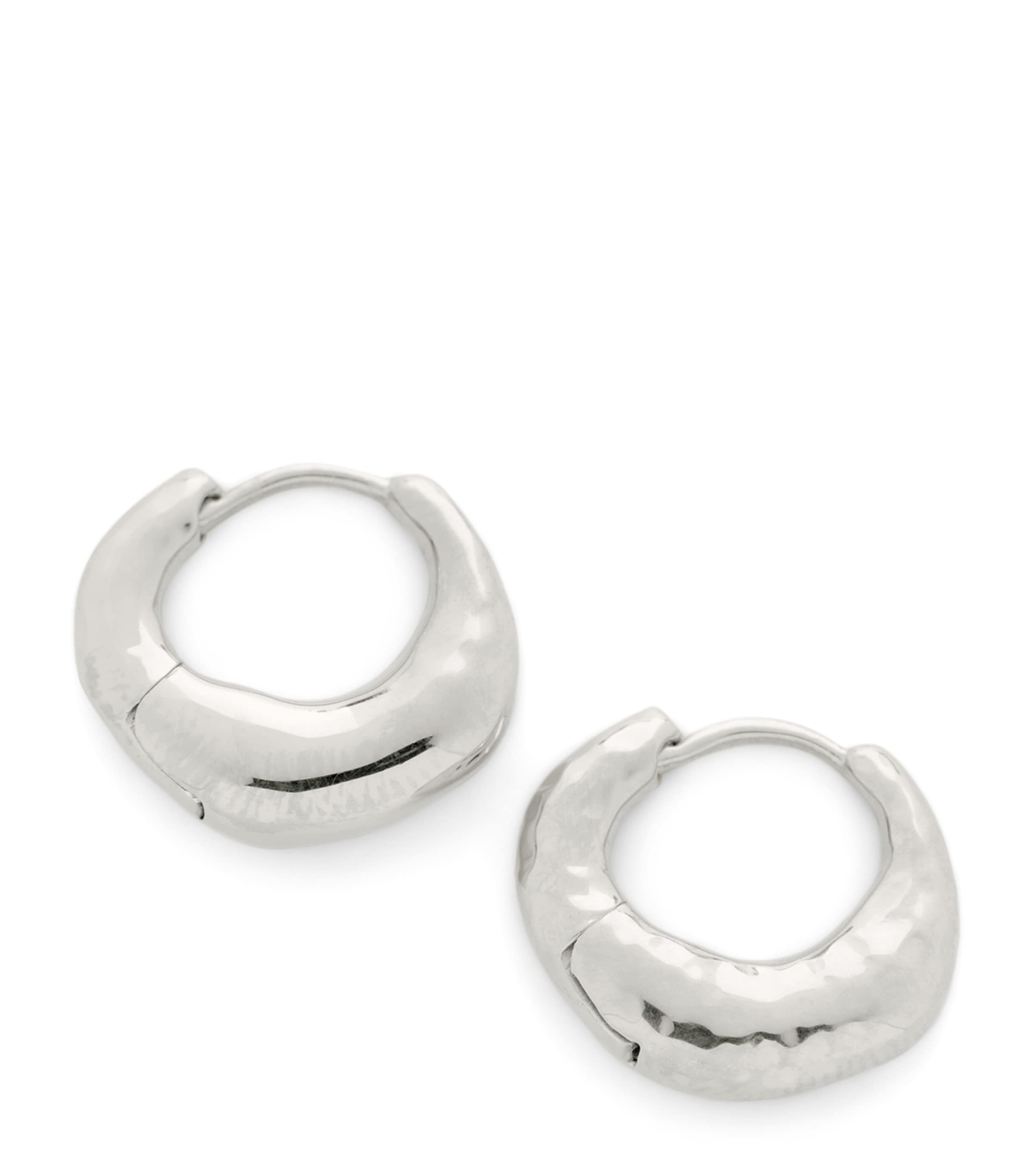 Monica Vinader Sterling Silver Deia Huggie Earrings In Brown