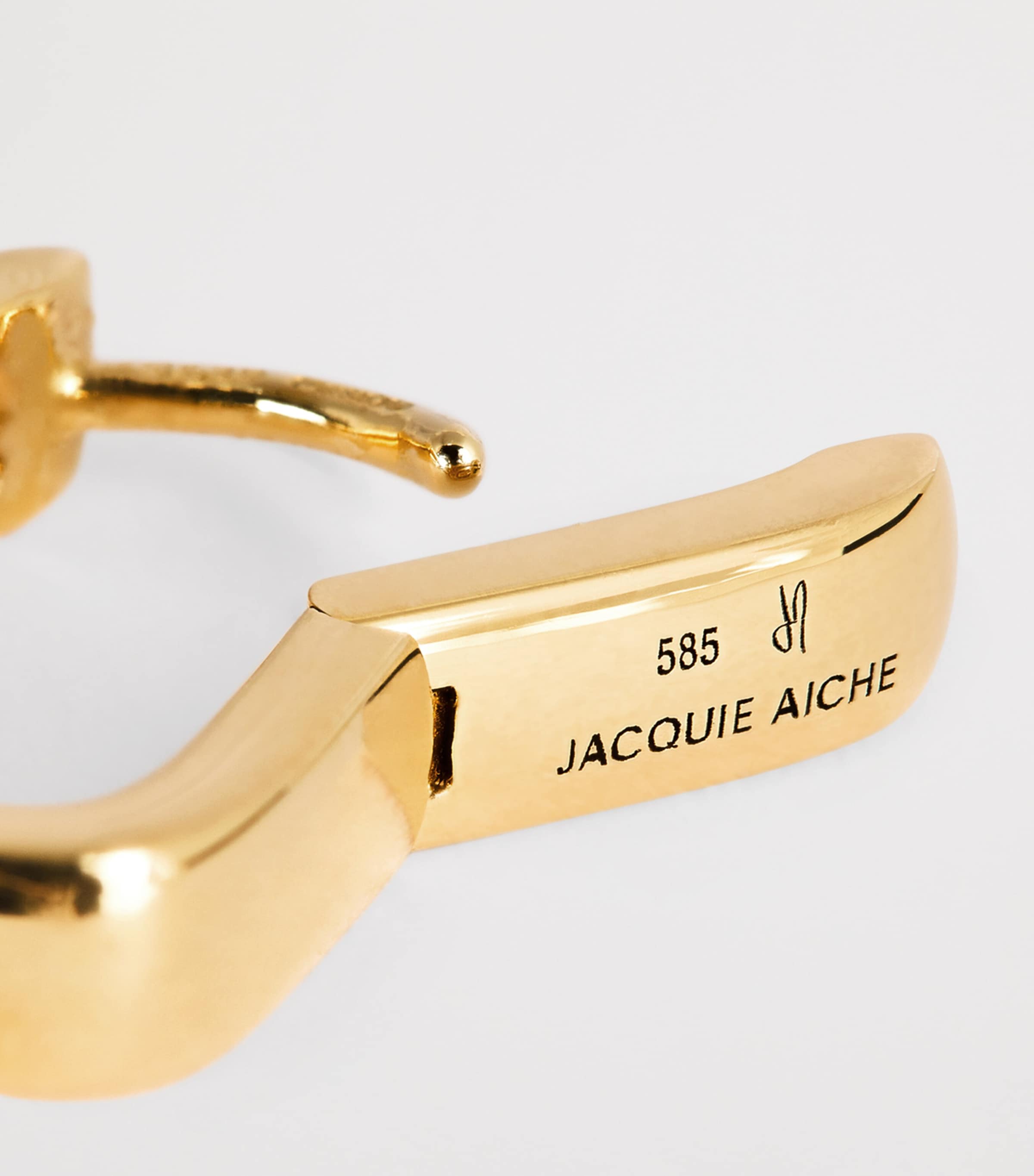 Yellow Gold and Diamond Single Hoop Earring YELLOW GOLD Image 5