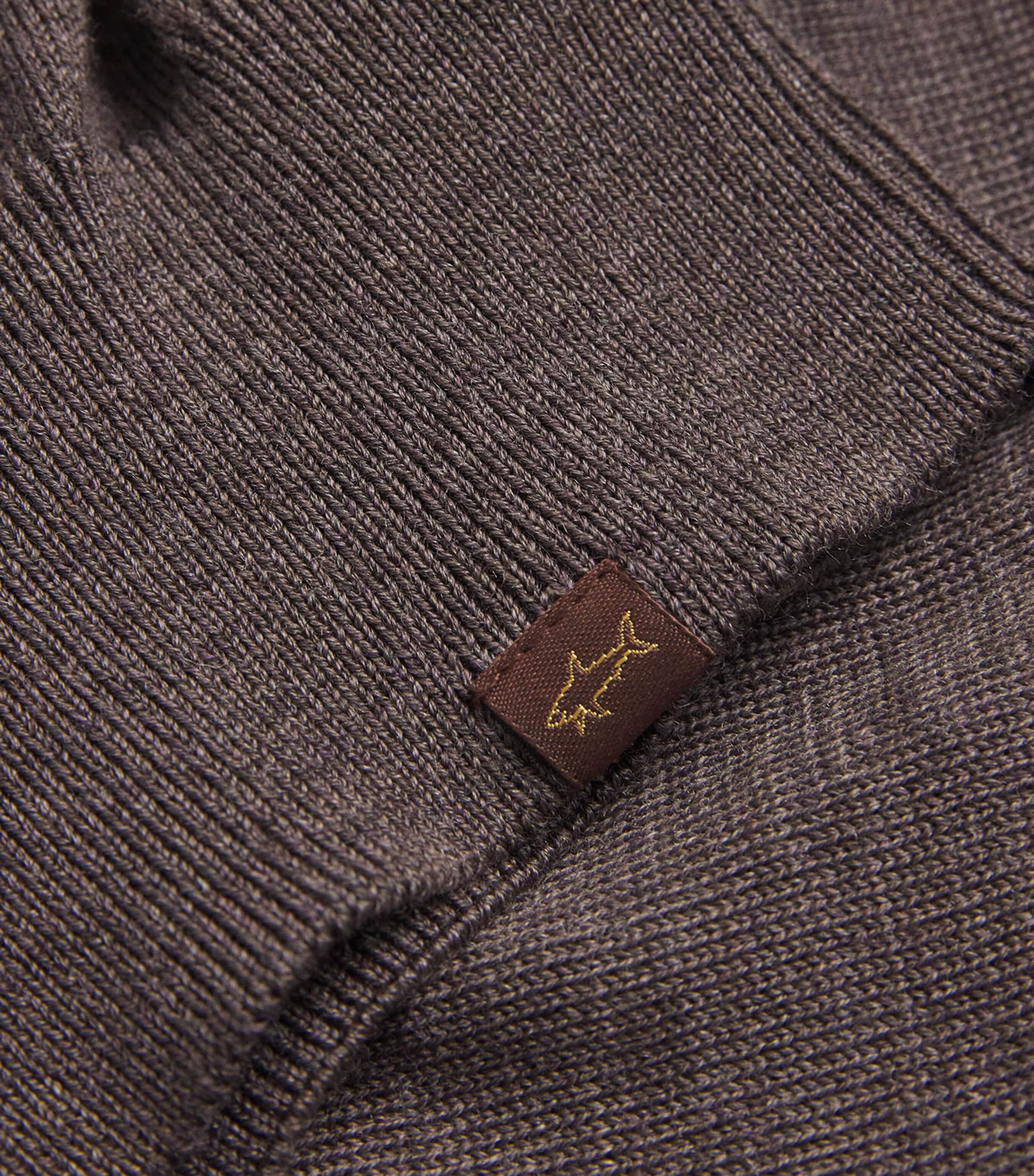 Merino Wool Long-Sleeve Polo Shirt 365 TORTORA MELANGE Image 5