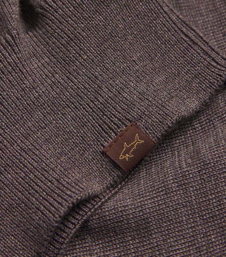 Merino Wool Long-Sleeve Polo Shirt 365 TORTORA MELANGE Image 5