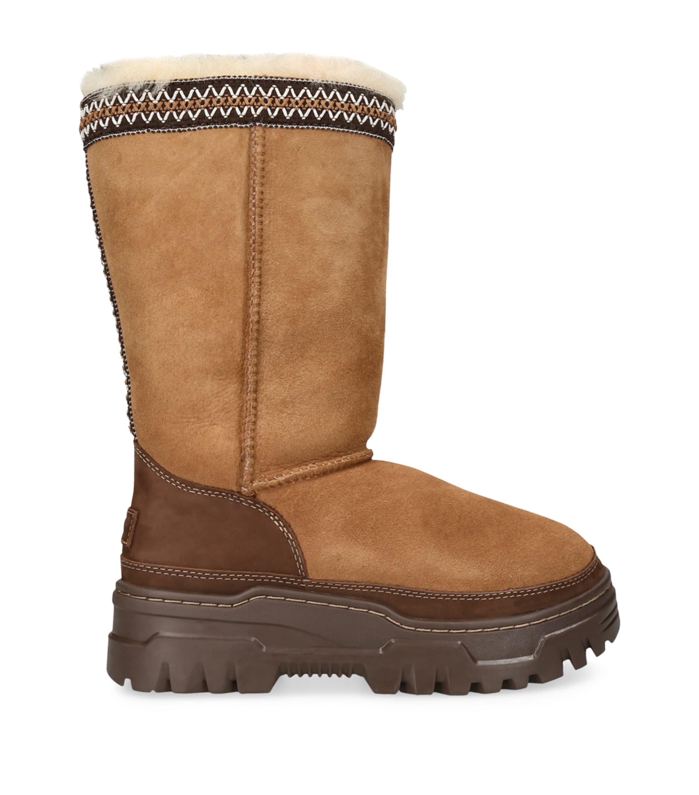 Ugg Suede Tall Trailgrazer Platform Boots In Brown