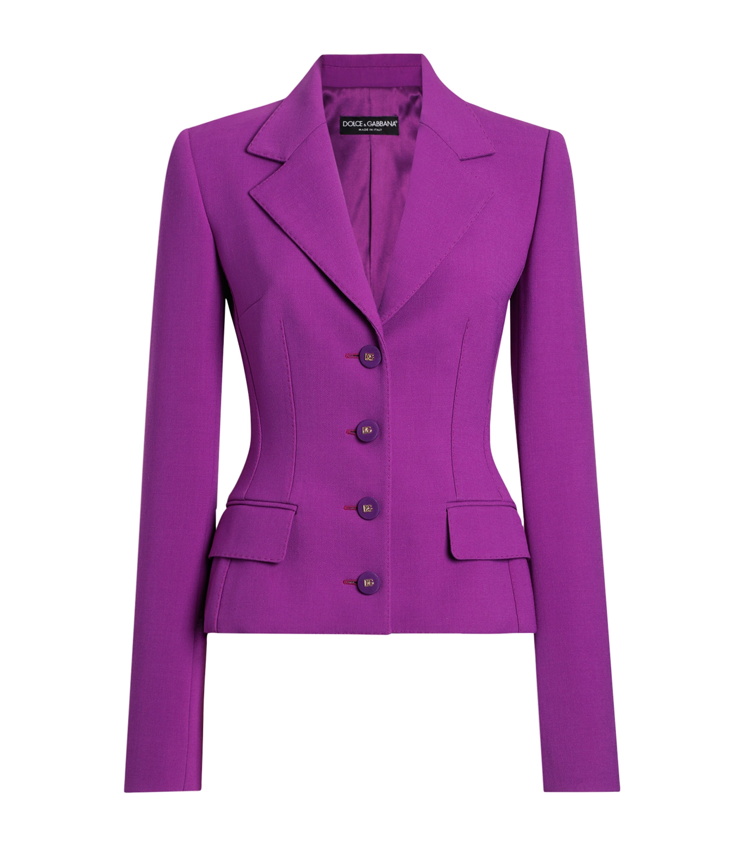 Dolce & Gabbana Virgin Wool Double Crêpe Blazer In Purple