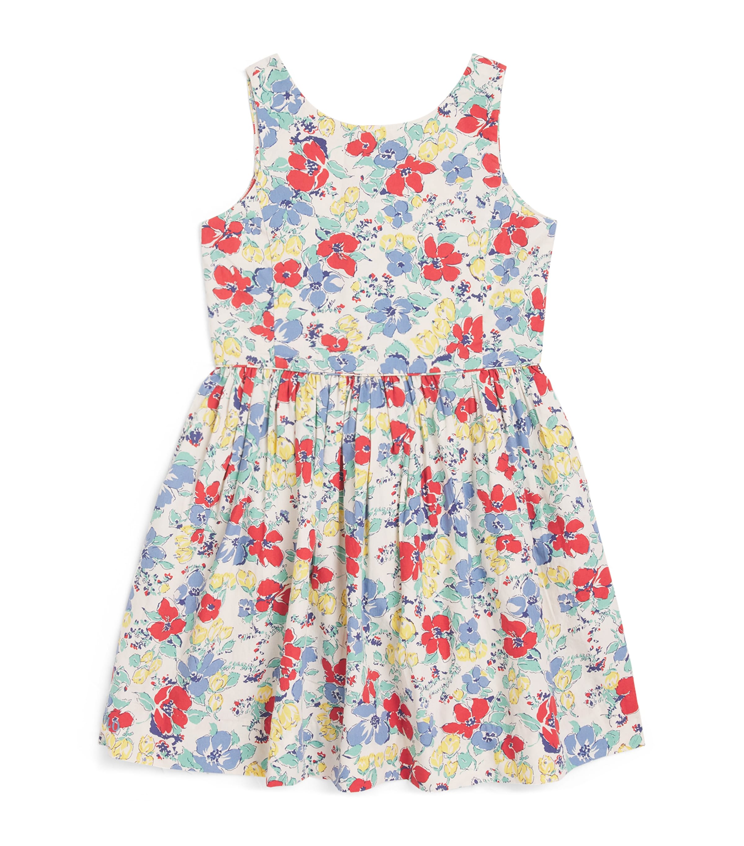 Ralph Lauren Kids Floral Sleeveless Dress (7-14 Years) Blue Multi Image 1