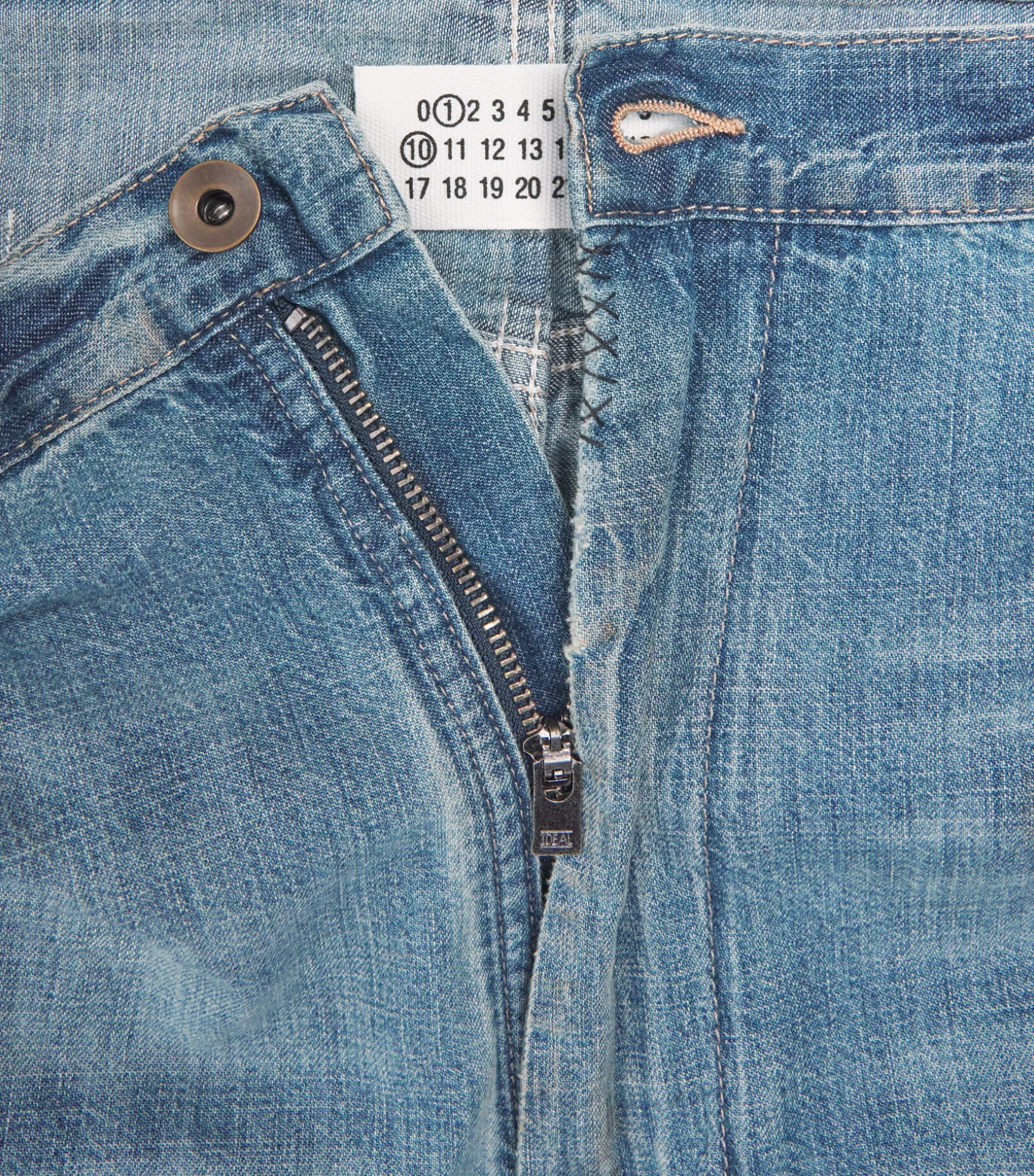 Maison Margiela Blue Distressed Wide-Leg Jeans | Harrods UK