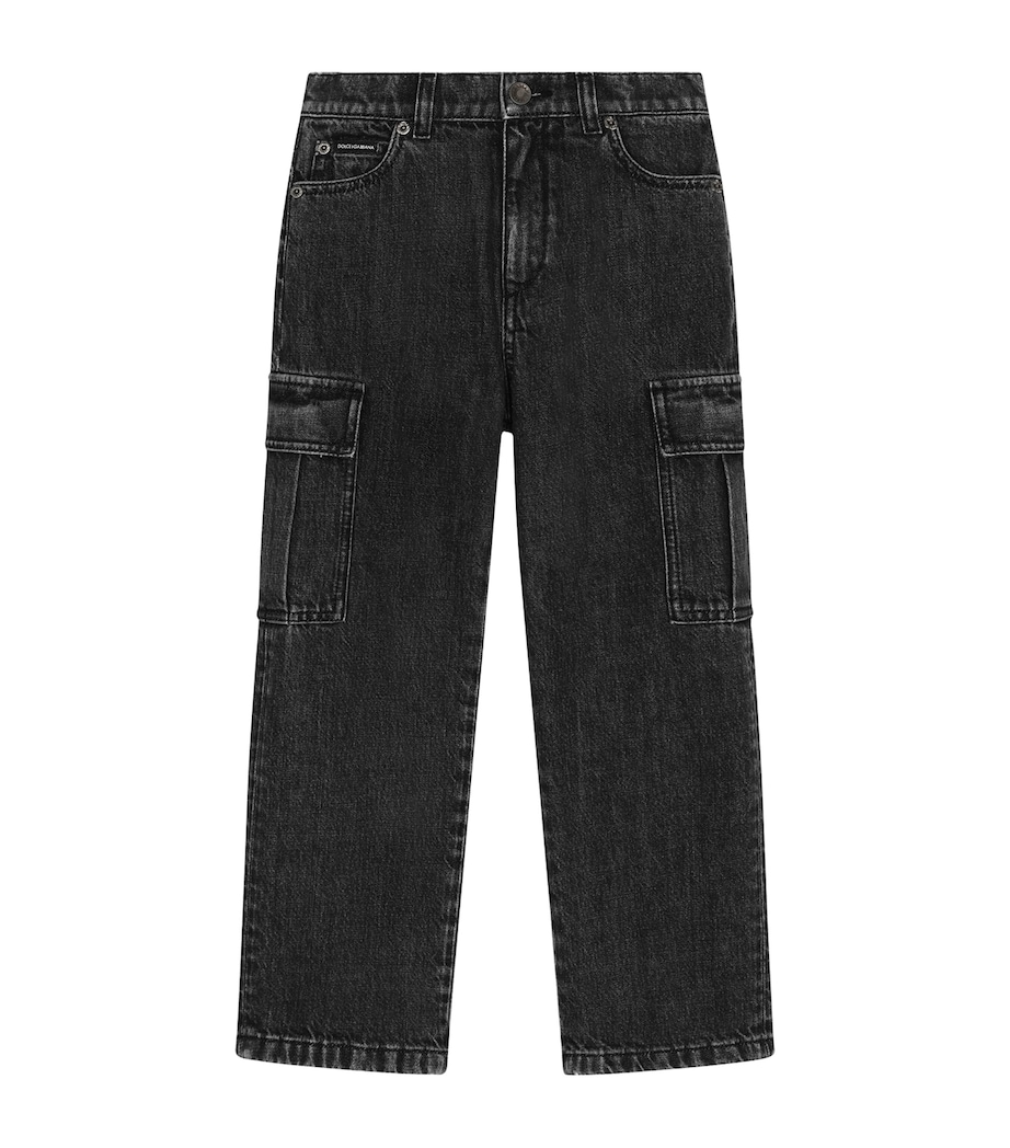 Straight Cargo Jeans (8-12+) N0000-BLACK Image 1