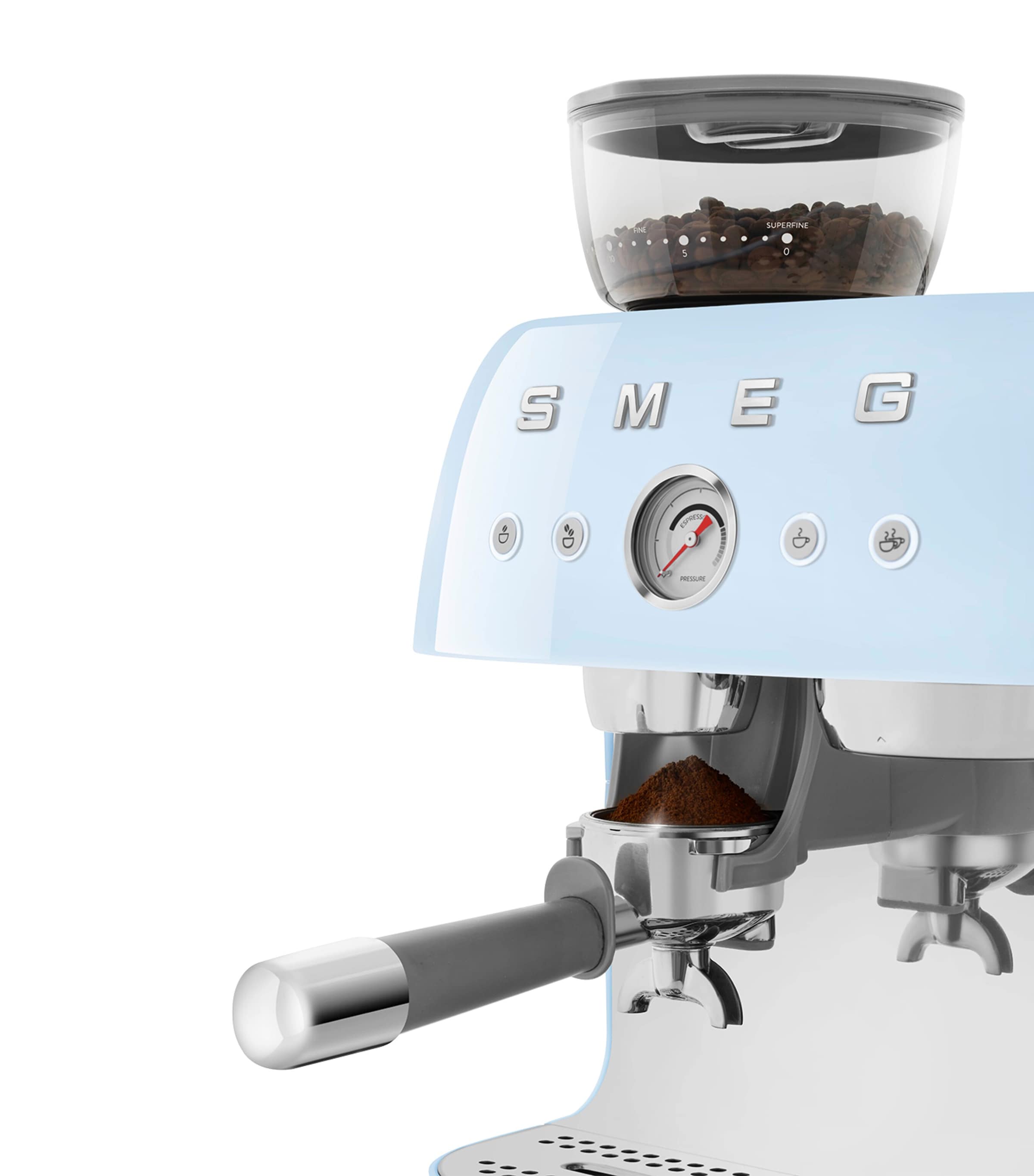 Smeg EGF03PBUK Espresso Coffee Machine with Grinder Pastel Blue Image 9
