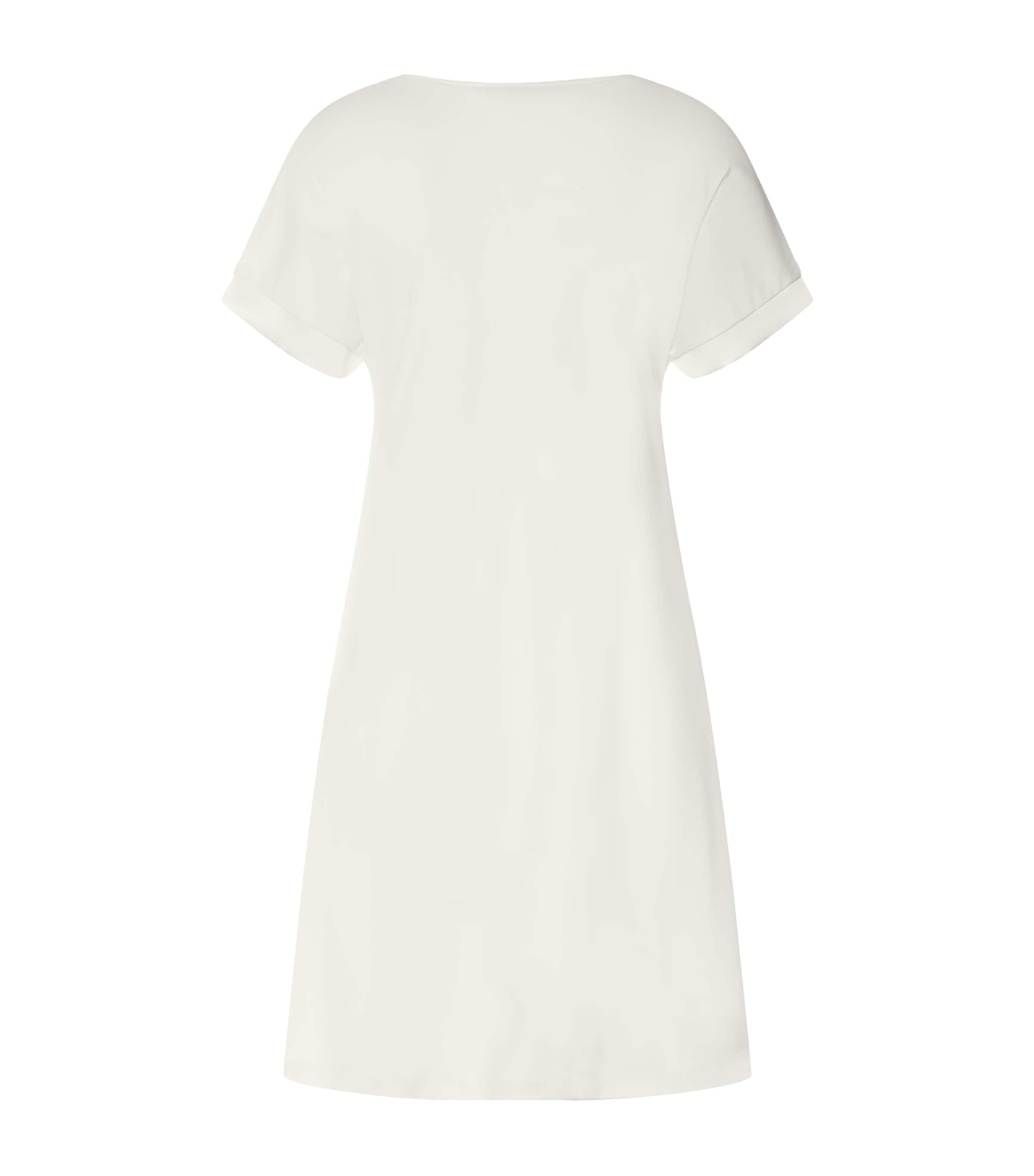 Hanro Womens Cotton Satin-Trim Anilla Nightdress Misty White Image 5