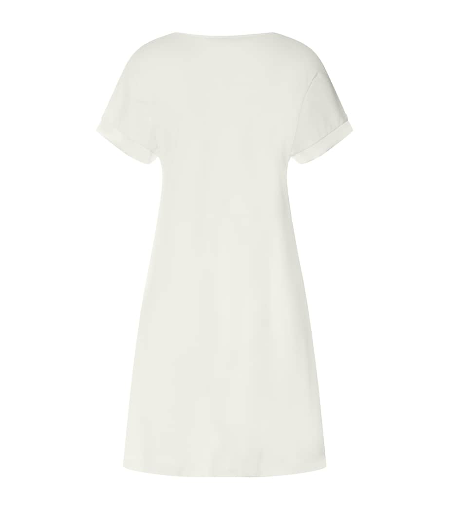Hanro Womens Cotton Satin-Trim Anilla Nightdress Misty White Image 5