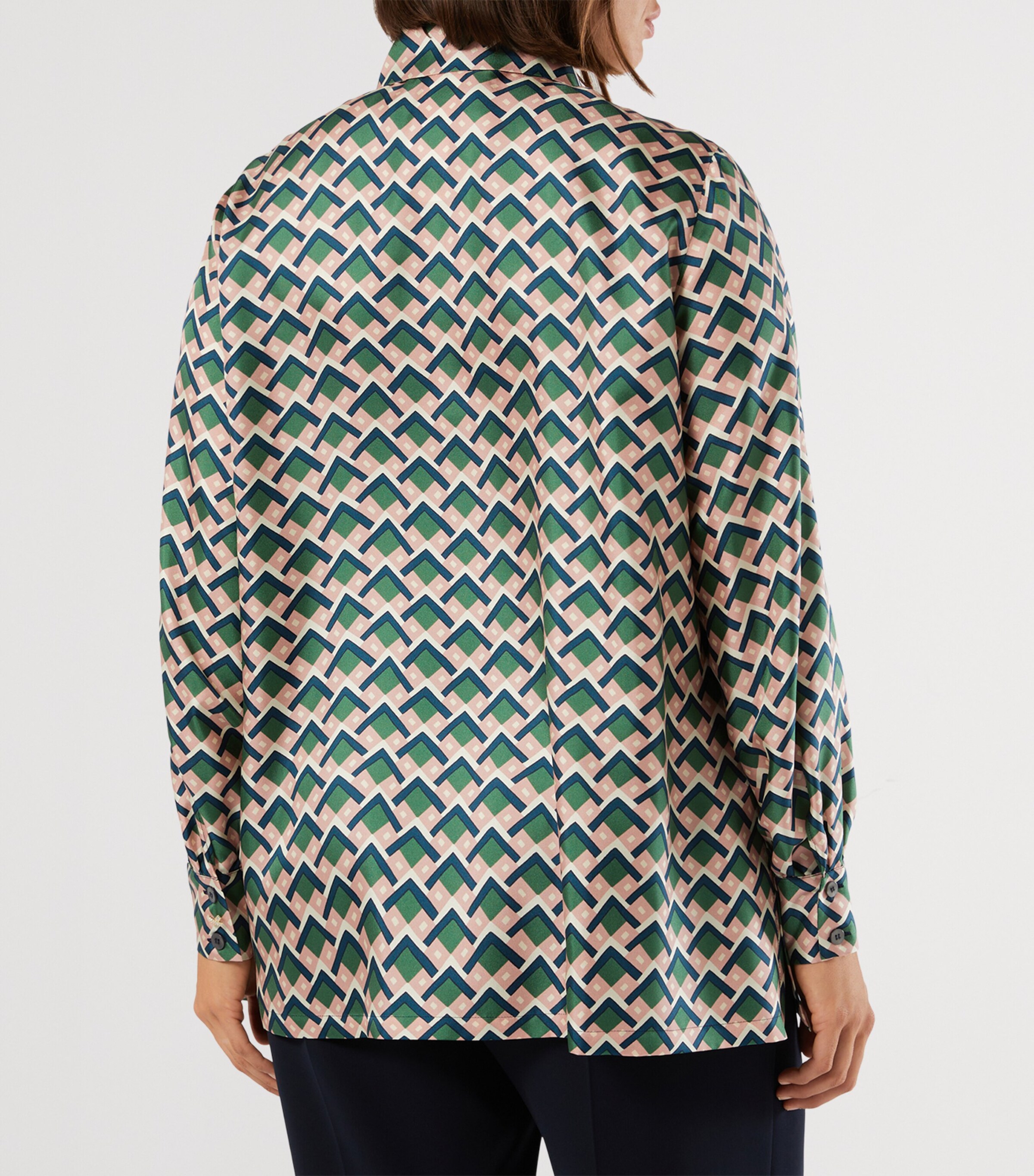 Silk Geometric Shirt ULTRAMARINE Image 3