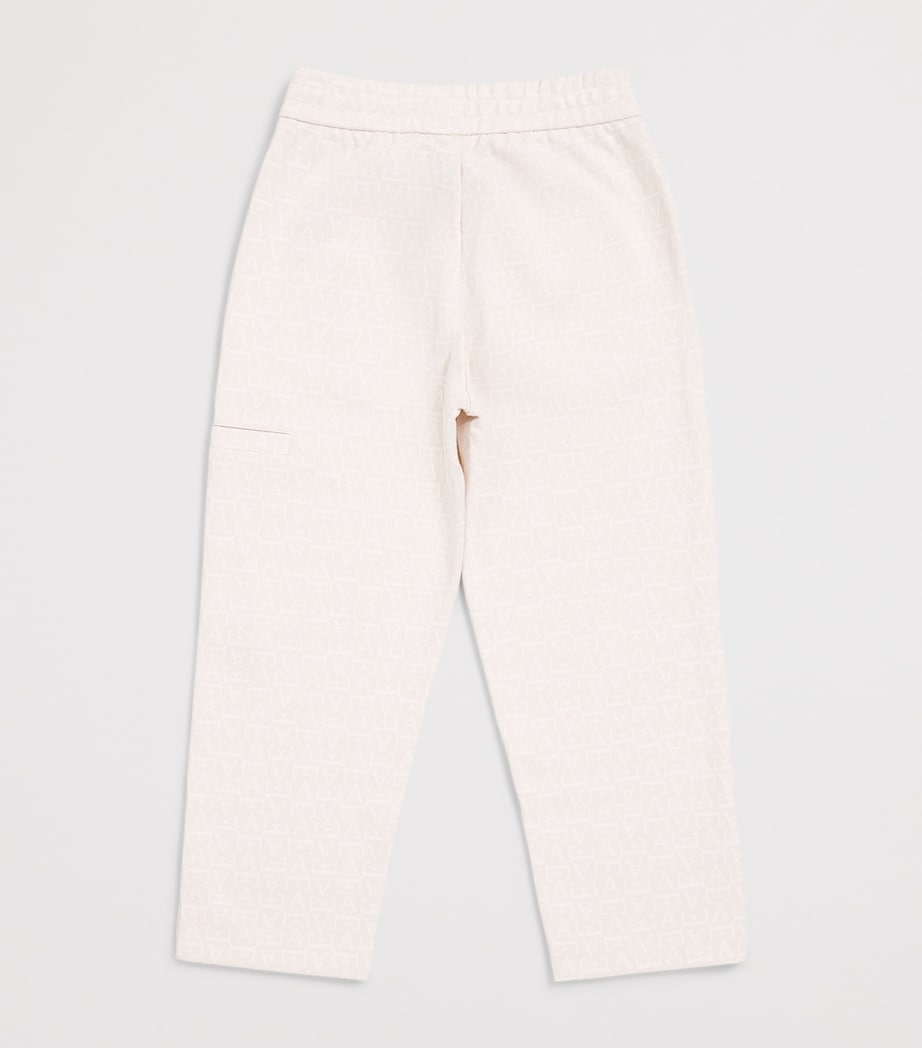 Emporio Armani Kids Jacquard Logo Sweatpants (4-16 Years) White Sand Image 2