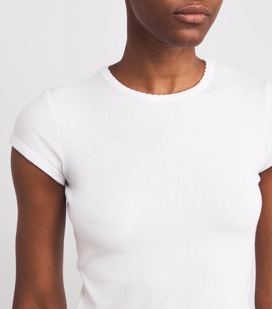 Stretch-Cotton Drop Needle Baby T-Shirt SNOW Image 6