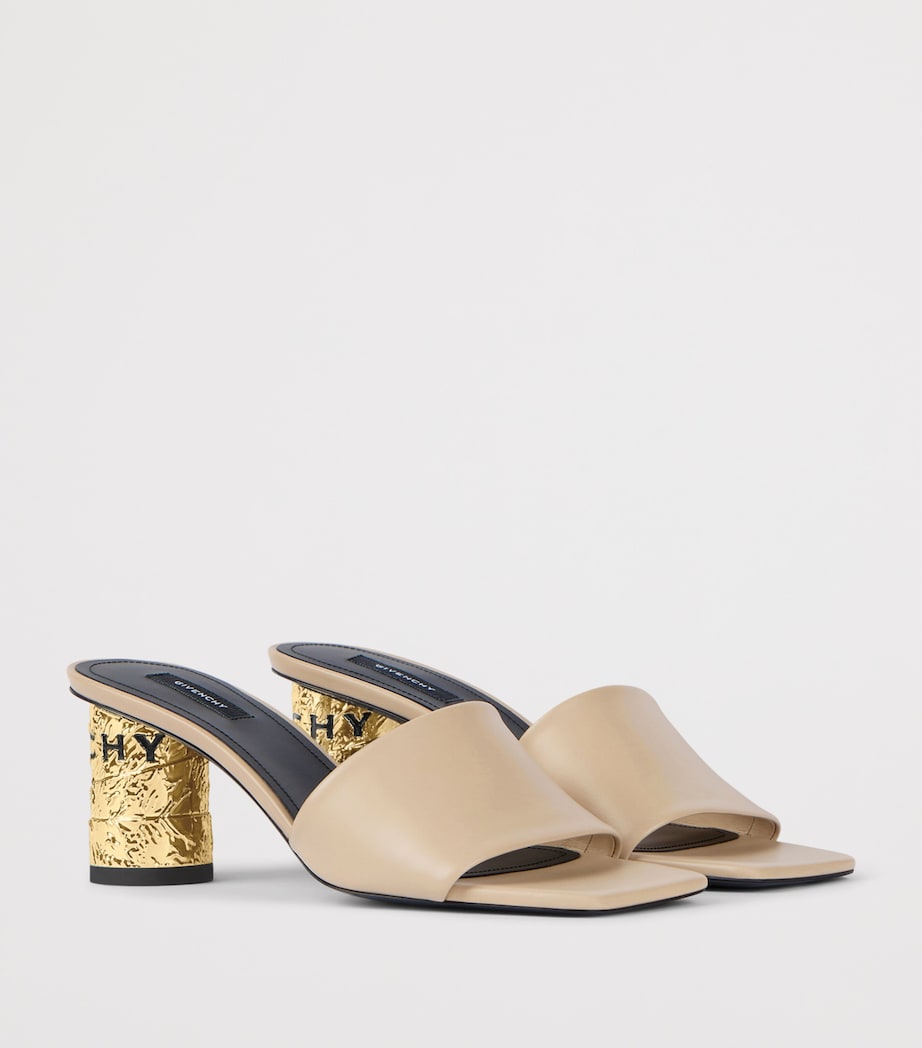 Leather Heeled Mules 65 BEIGE Image 2