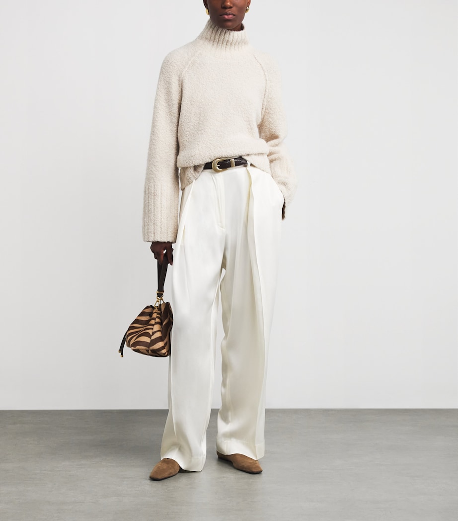 Wool-Alpaca Bouclé Sweater PALE OATMEAL Image 2