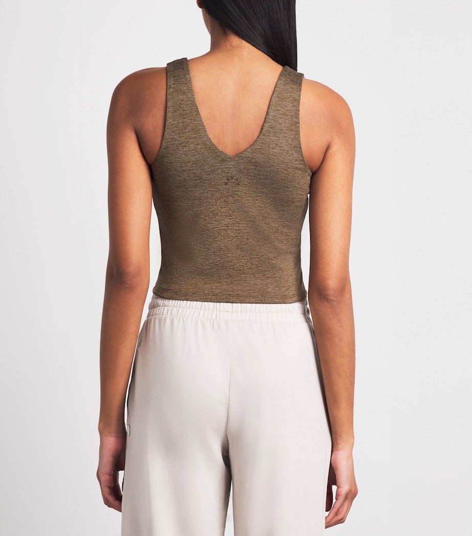 Varley Womens Cropped Ruby Tank Top Teak Olive Marl Image 5