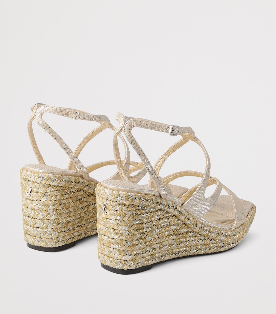 Ayla 85 Metallic Leather Wedge Sandals SOFT GOLD Image 3