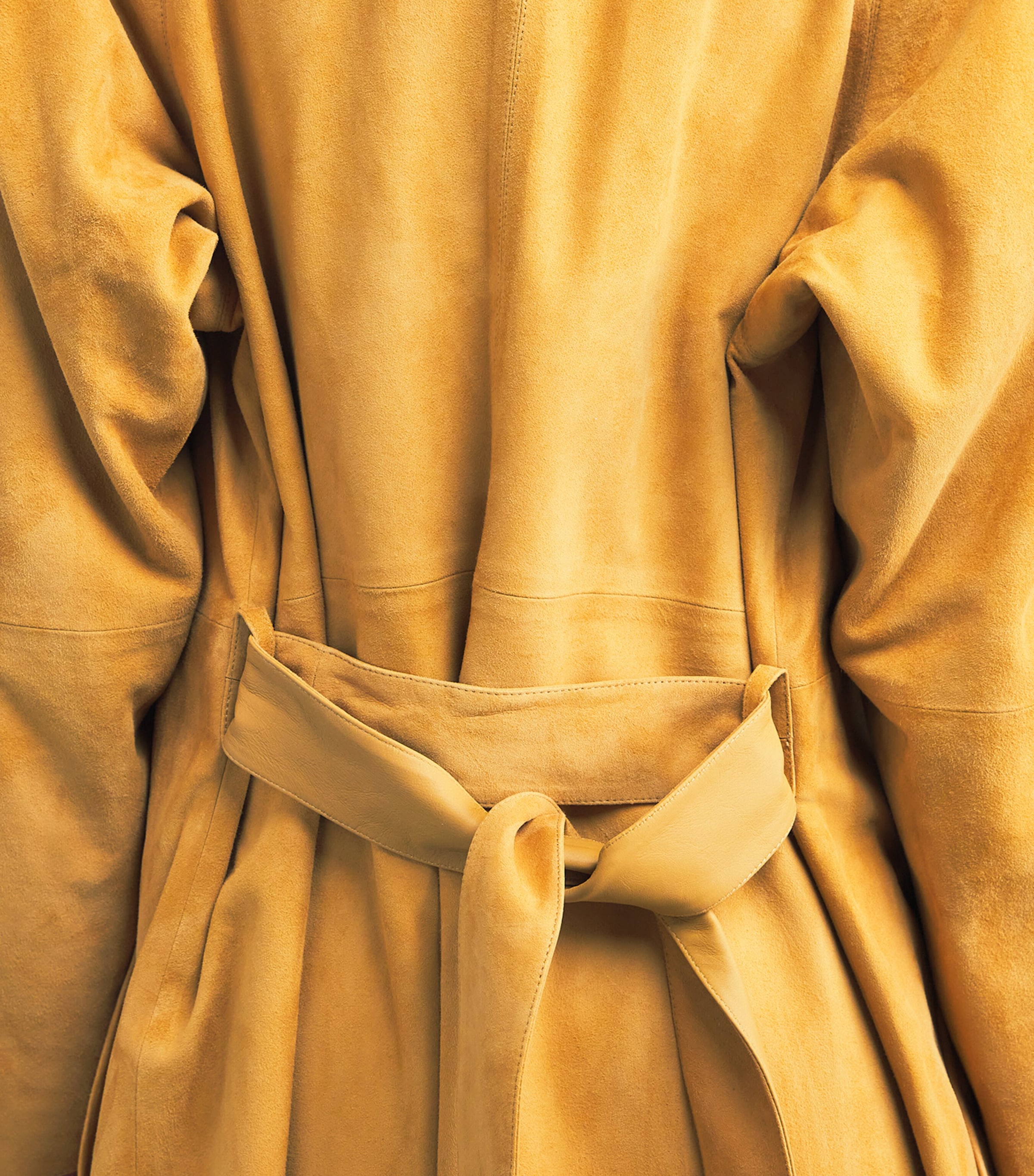 Suede Scarf Trench Coat CRN204 CORN Image 6