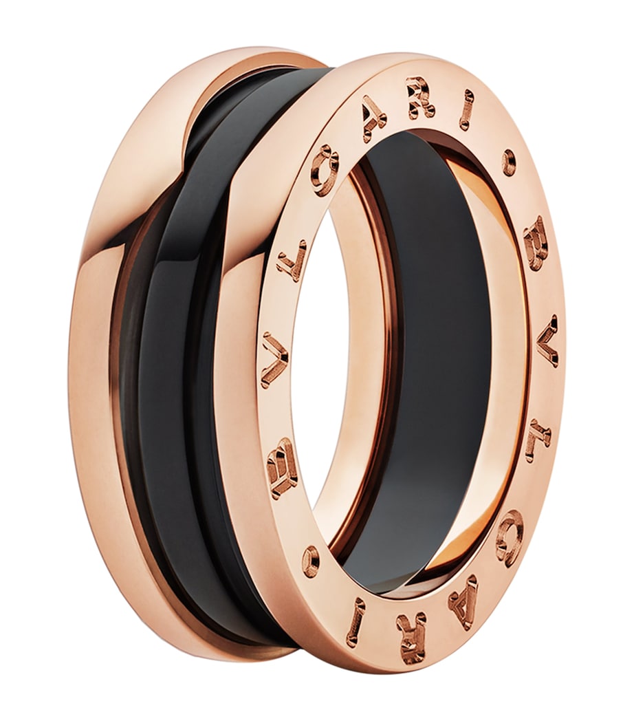 Rose Gold and Black Ceramic B.zero1 Two-Band Ring PINK GOLD Image 1
