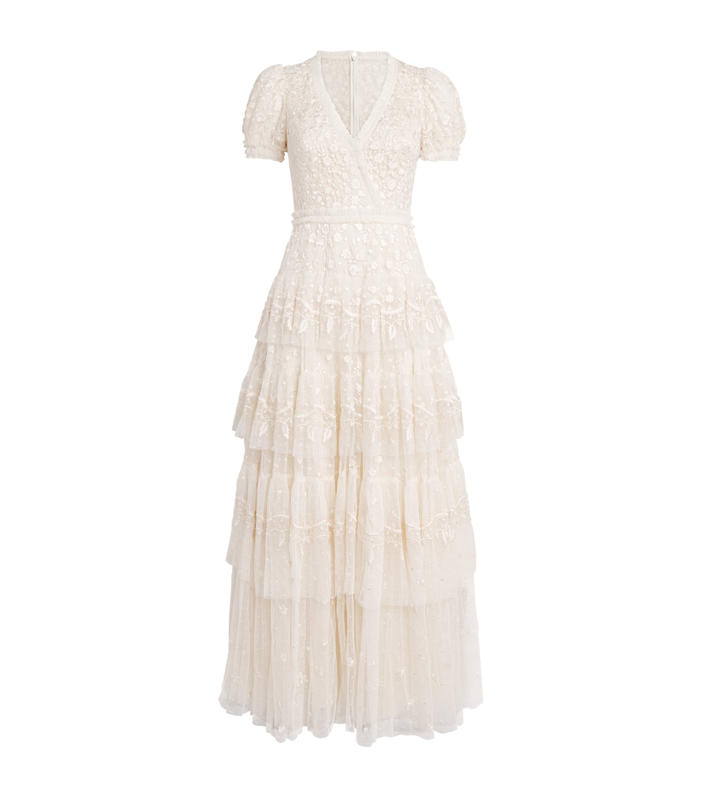 Needle & Thread Layered Lace Maxi Dress In Neutral