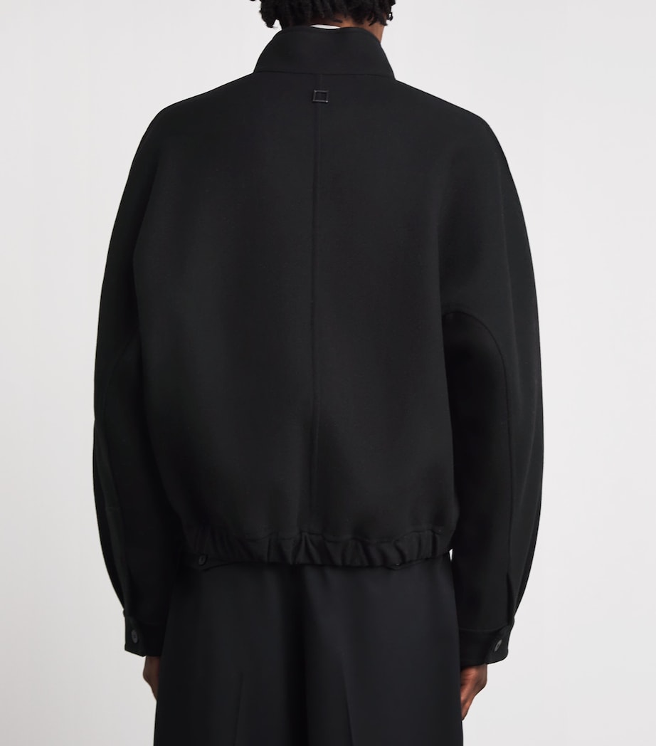 Wool-Blend High-Neck Zip-Up BLACK Image 4