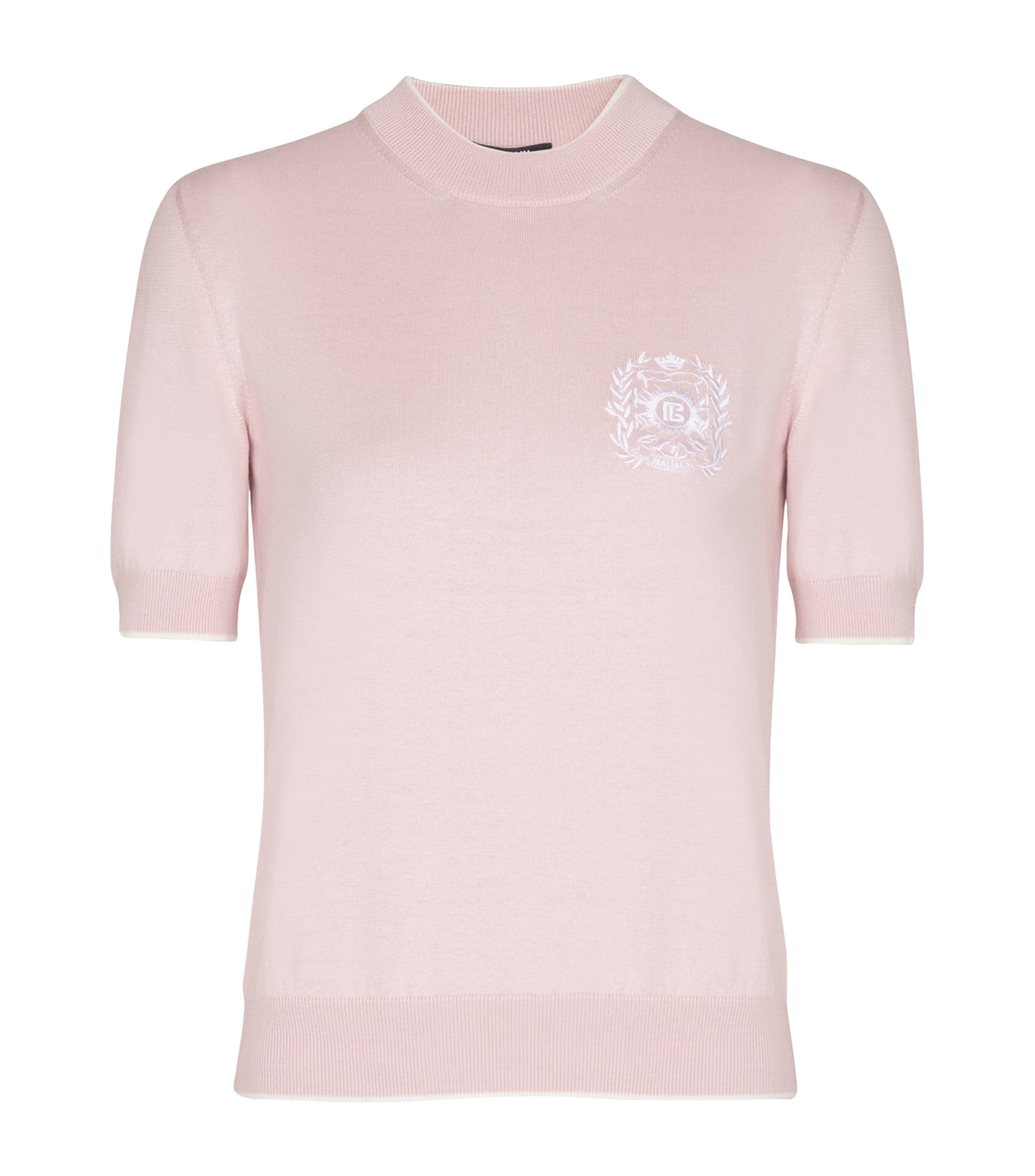 Balmain Silk-cotton Embroidered Knit Top