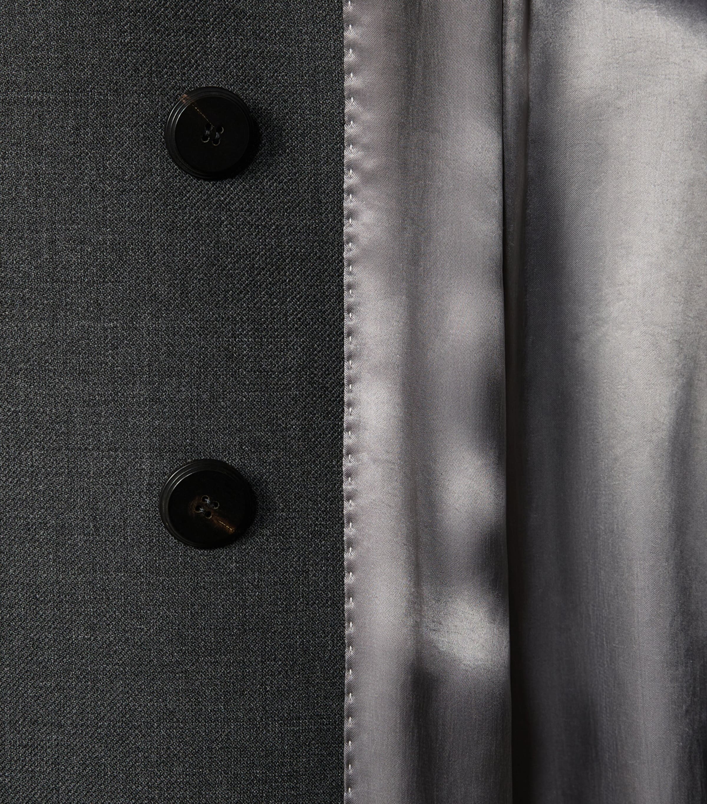 Max Mara Womens Virgin Wool Double-Breasted Coat Medium Grey Image 7