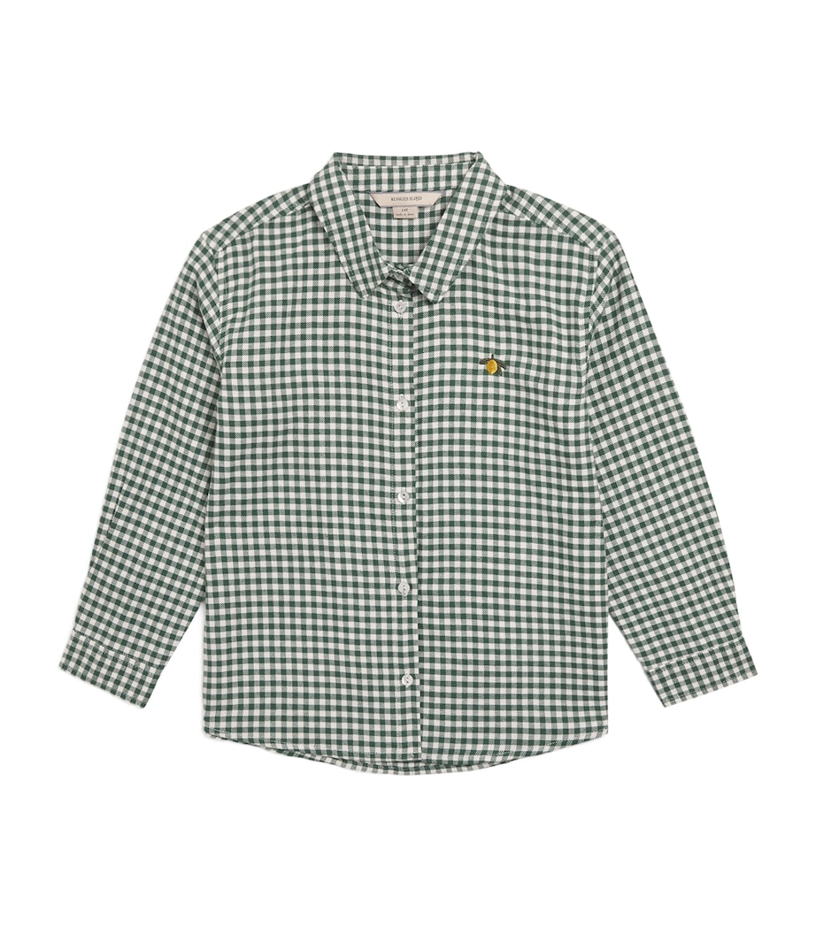 Organic Cotton Check Shirt (5-10 Years) P40022 GREEN CHECK Image 1