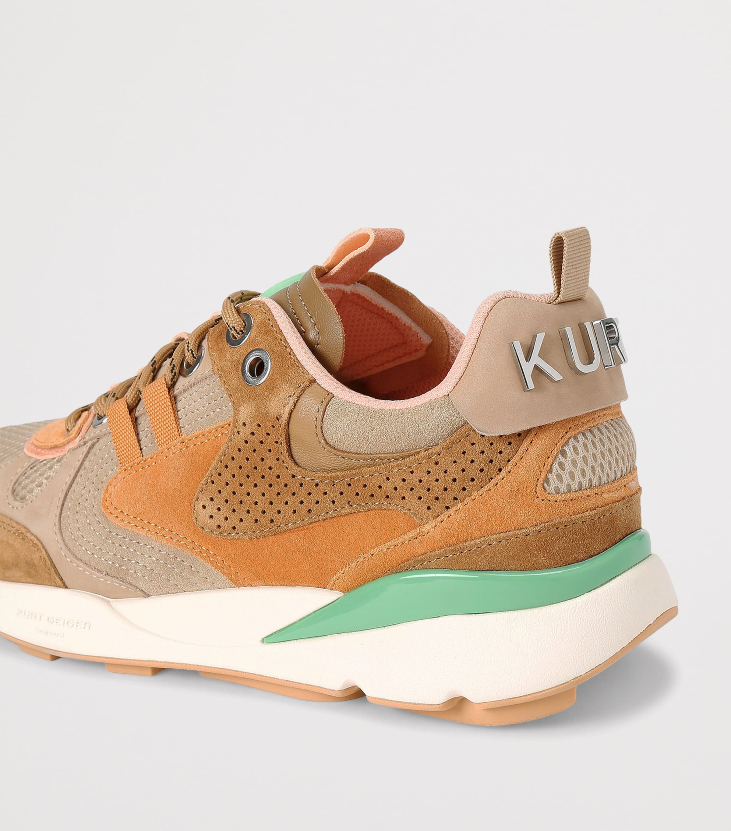Kurt Geiger London Suede Kurt Runner Sneakers Tan Comb Image 3