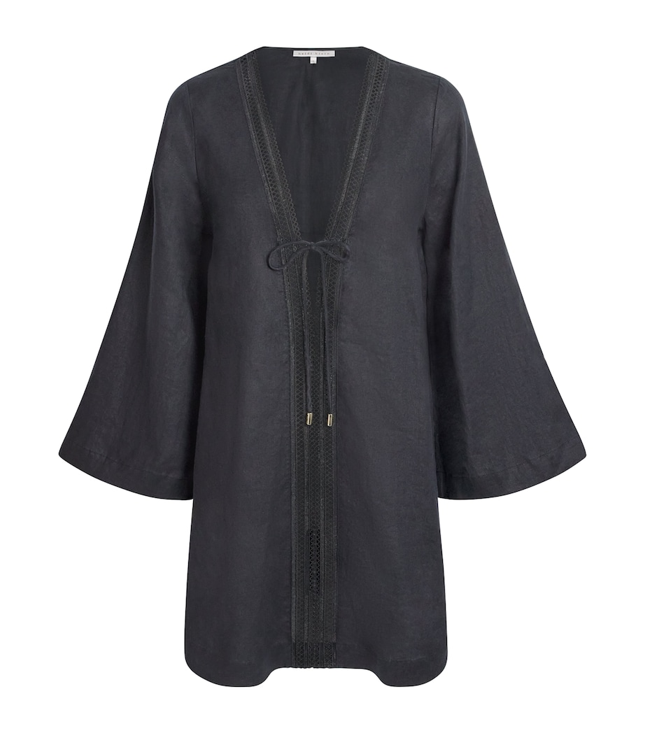 Linen Meteora Mini Kaftan BLK-BLK/LINEN Image 1