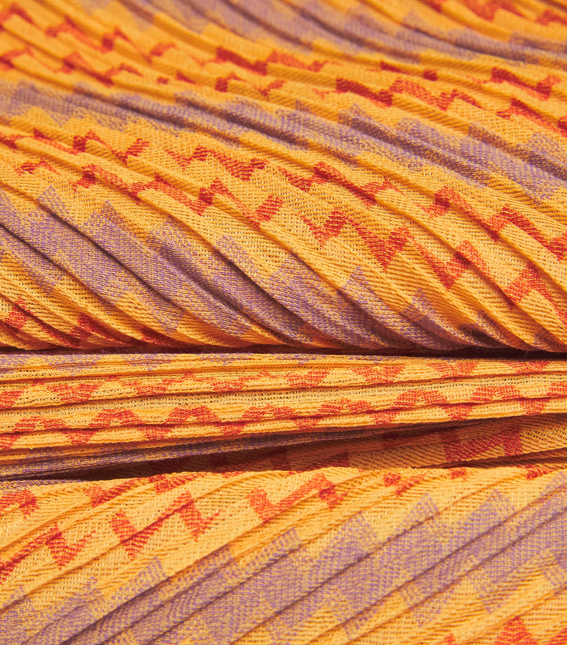 Pleats Please Issey Miyake Womens Cotton-Blend Zigzag Midi Dress Yellow Orange Image 6