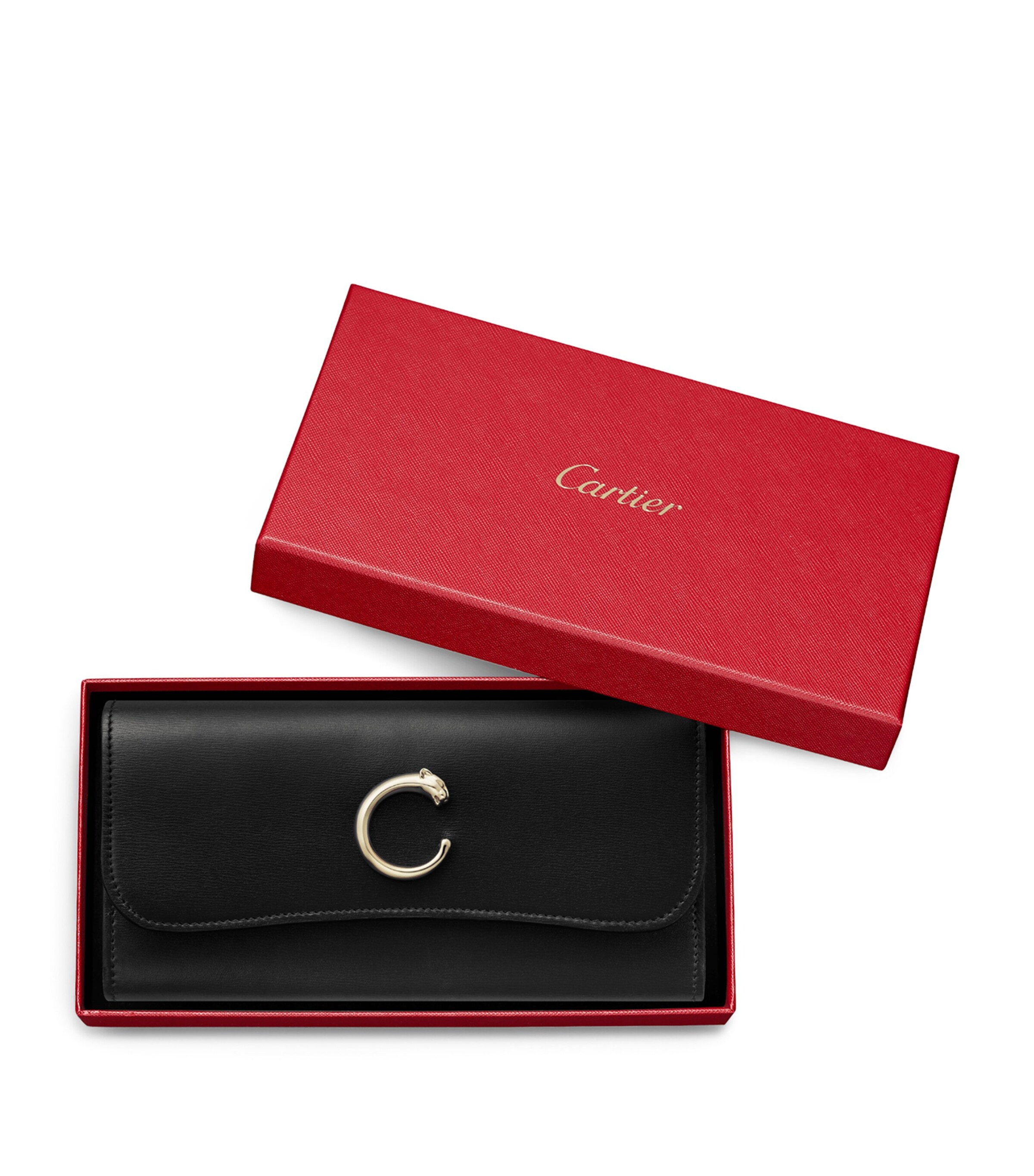 Calfskin Panthère de Cartier Wallet BLACK Image 7