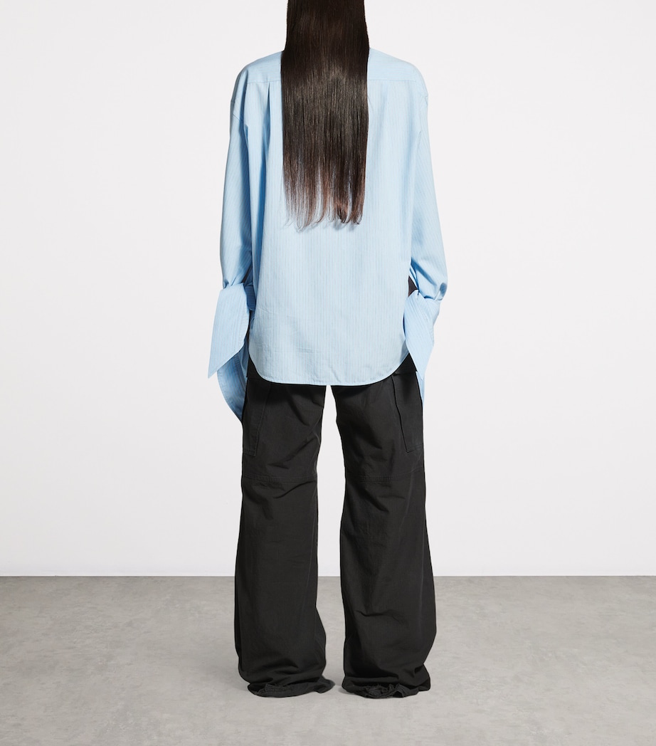 Balenciaga Womens Cotton-Blend Knotted-Cuff Shirt Image 4