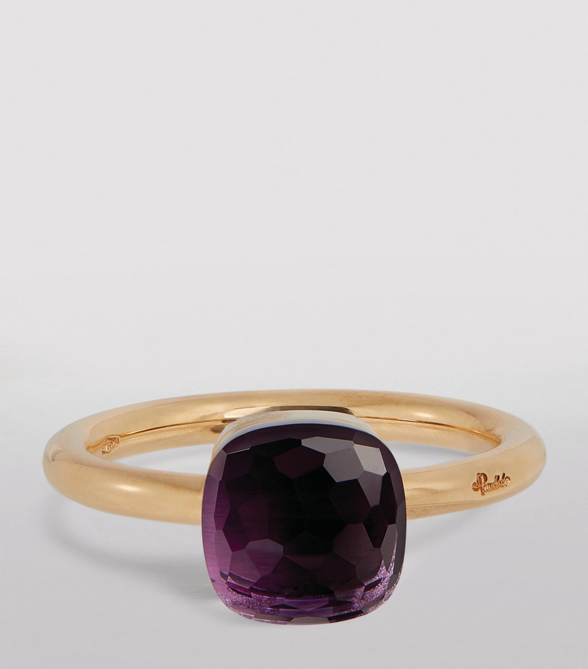 Rose Gold, White Gold and Amethyst Nudo Petit Ring 000OI Image 3