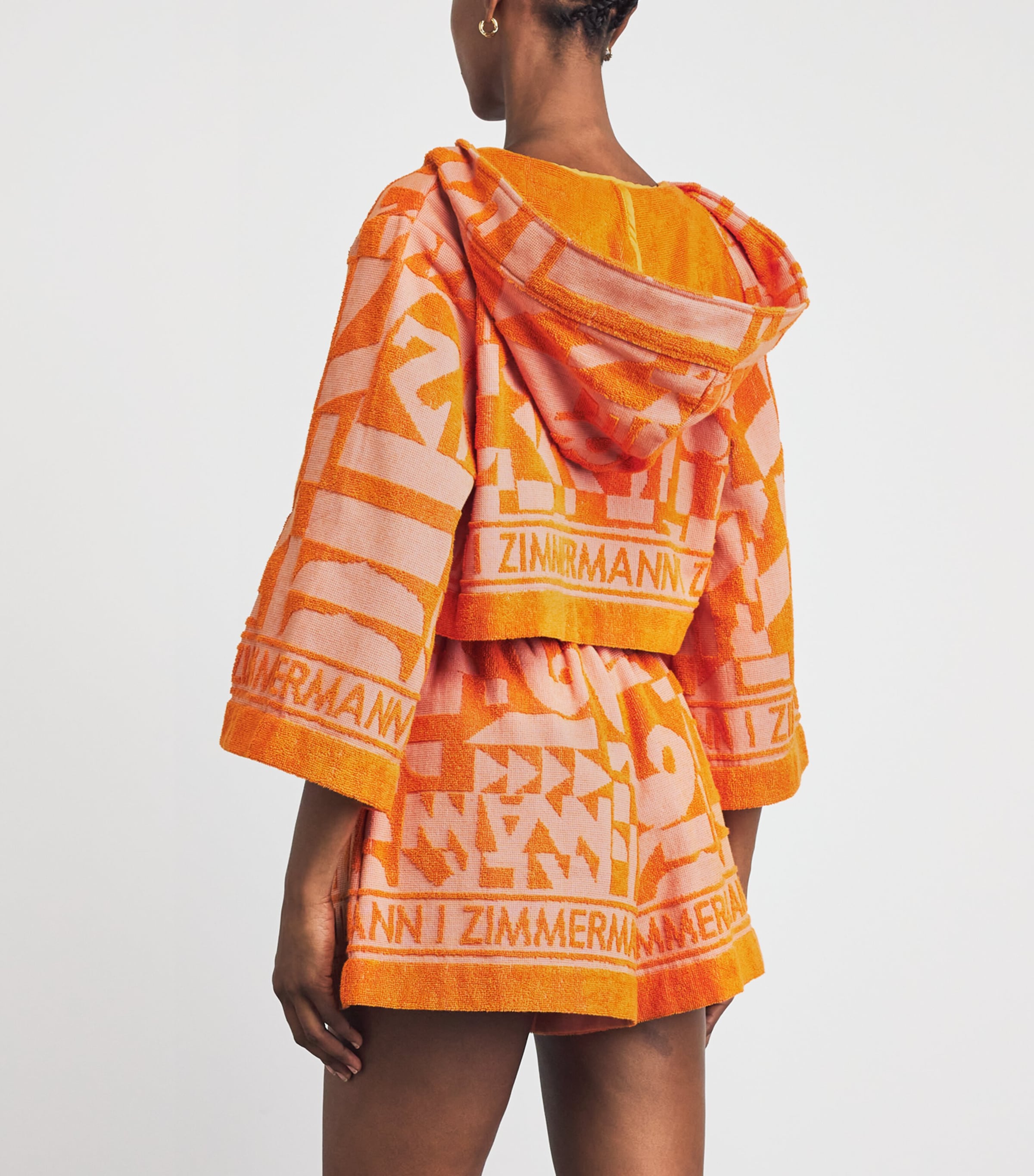 Zimmermann Womens Terry Solstice Crop Top Orange Pink Image 5