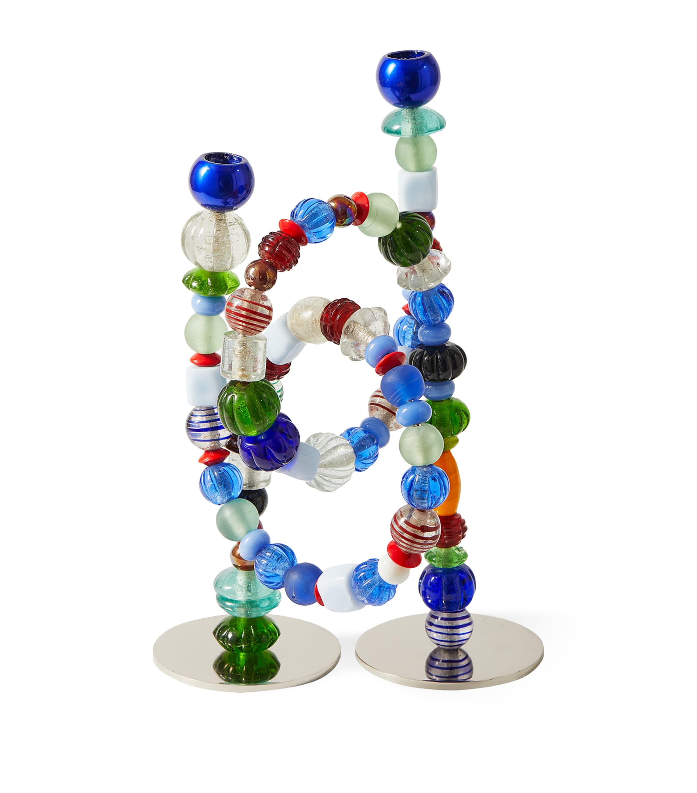 Polspotten Beads Candle Holder In Multi