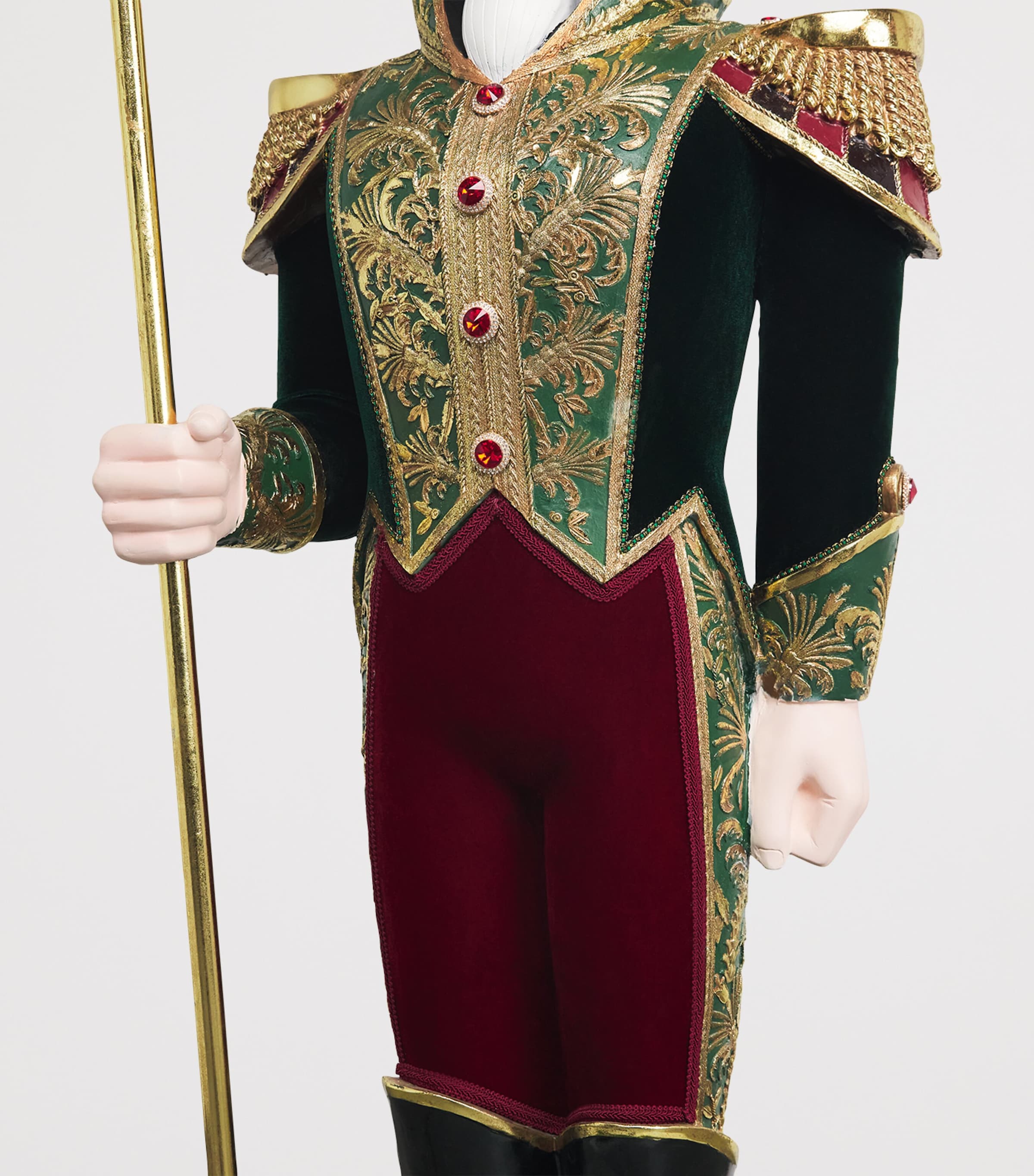 Harrods Extra Large Nutcracker Ornament (178cm) Green/red Image 3